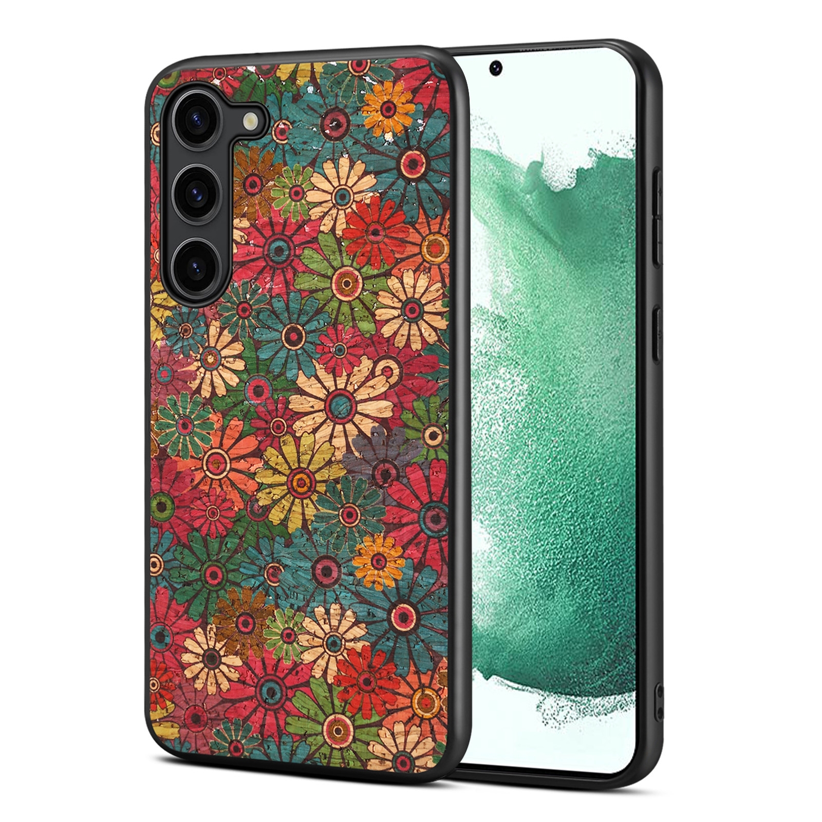 For Samsung Galaxy S22 5G Four Seasons Flower Language Series TPU Phone Case(Spring Green) For Samsung Galaxy S22 5G Four Seasons Flower Language Series TPU Phone Case(Spring Green)