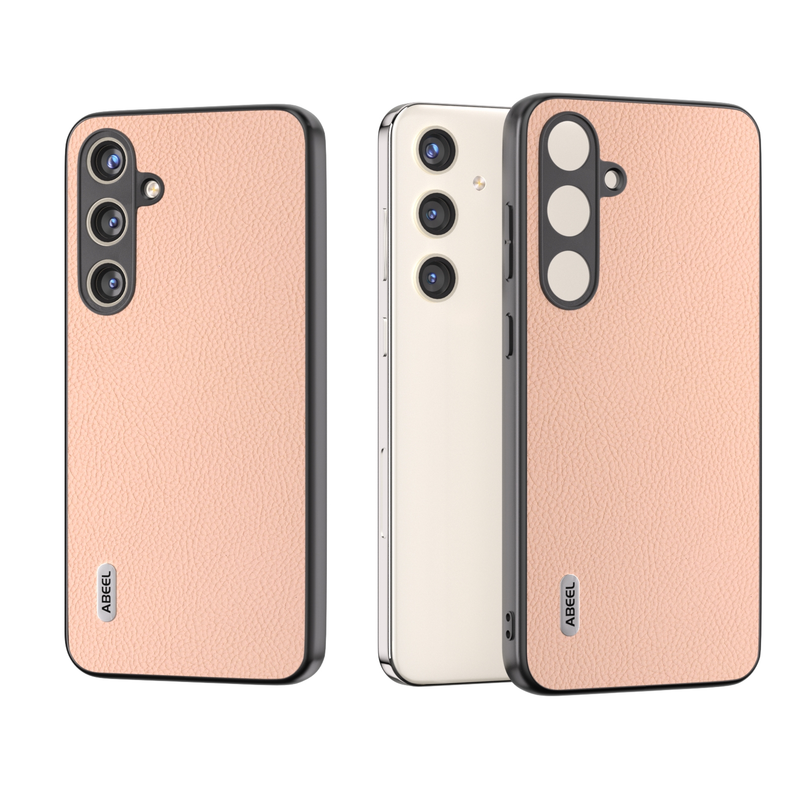 For Samsung Galaxy S24+ 5G ABEEL Genuine Leather + PC Litchi Texture Phone Case(Pink Gold) For Samsung Galaxy S24+ 5G ABEEL Genuine Leather + PC Litchi Texture Phone Case(Pink Gold)