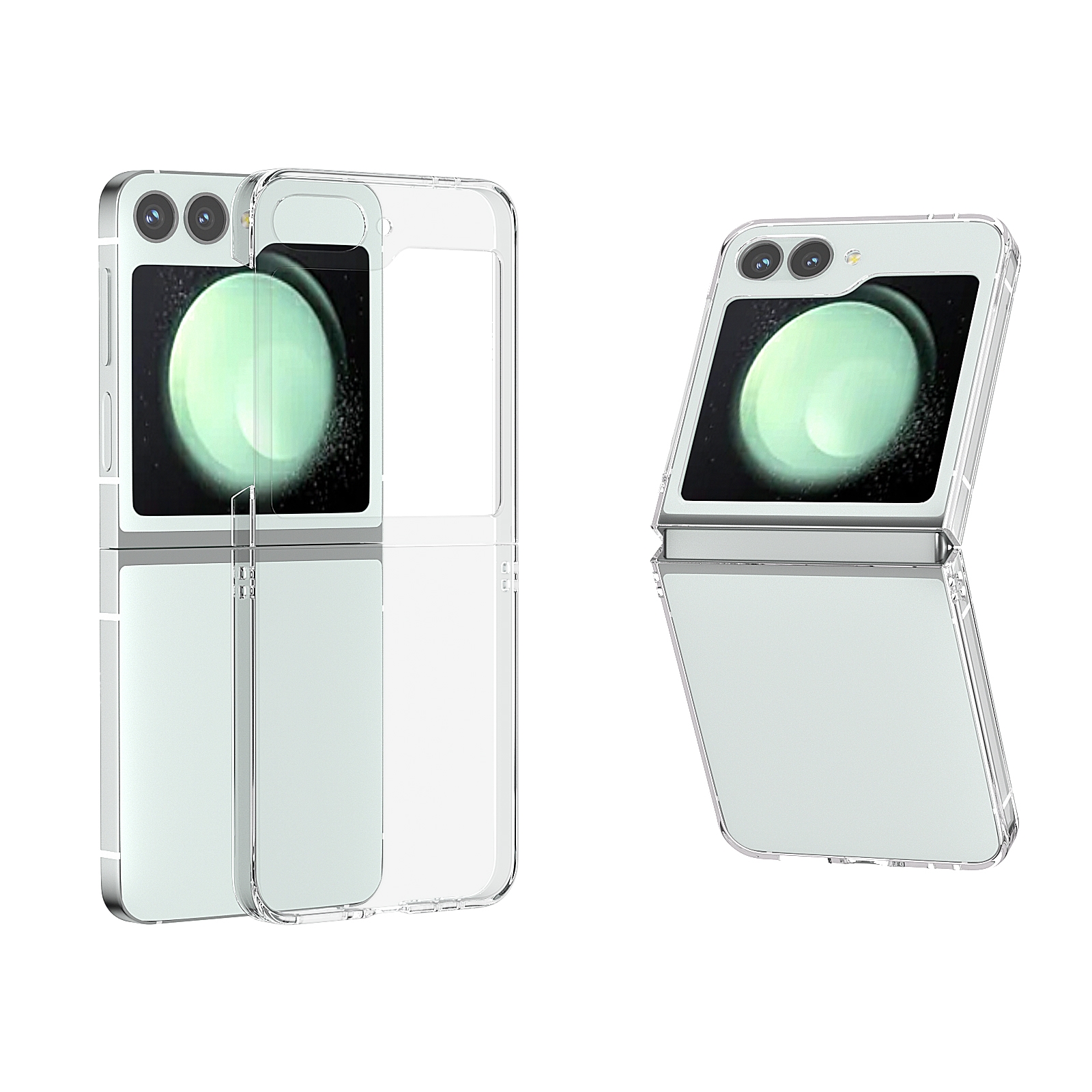 For Samsung Galaxy Z Flip6 5G TPU+PC Transparent Phone Case For Samsung Galaxy Z Flip6 5G TPU+PC Transparent Phone Case