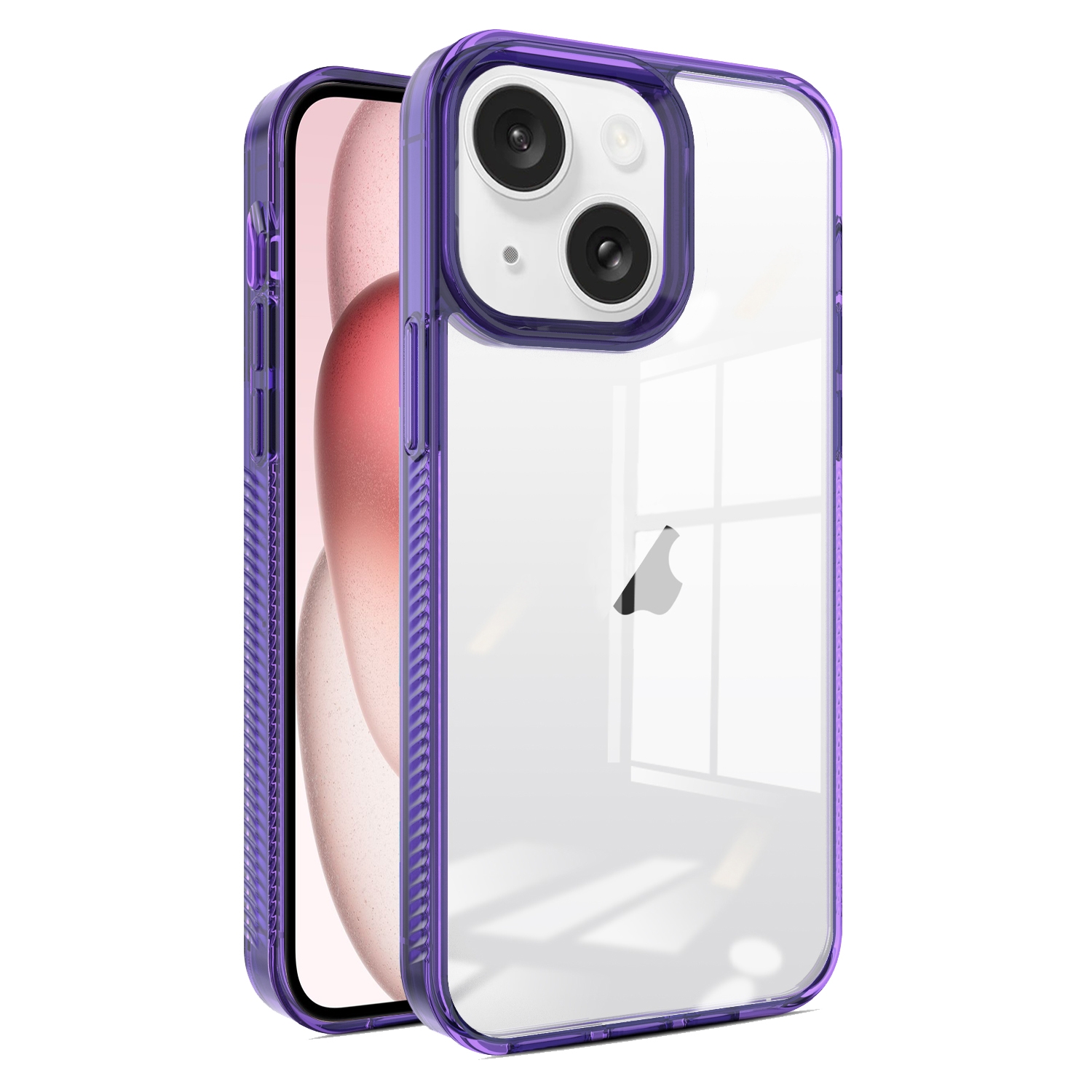 For iPhone 13 Pro Max 2.5mm Anti-slip Clear Acrylic Hybrid TPU Phone Case(Deep Purple)
