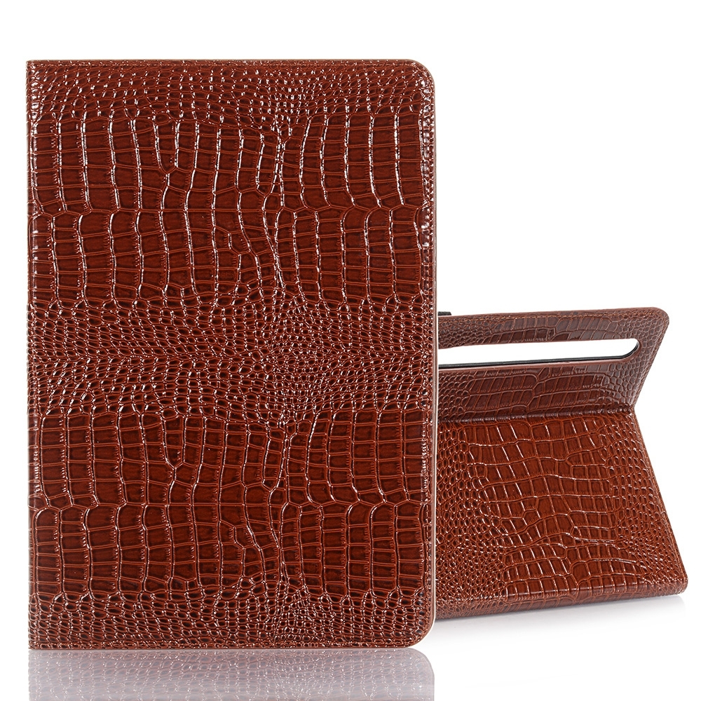 For Samsung Galaxy Tab S9 Crocodile Texture Leather Tablet Case(Brown) For Samsung Galaxy Tab S9 Crocodile Texture Leather Tablet Case(Brown)