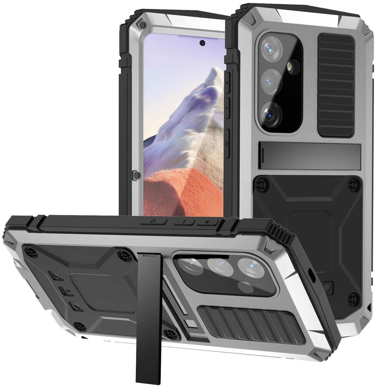 For Samsung Galaxy S24 5G R-JUST Life Waterproof Dustproof Shockproof Phone Case(Silver) For Samsung Galaxy S24 5G R-JUST Life Waterproof Dustproof Shockproof Phone Case(Silver)