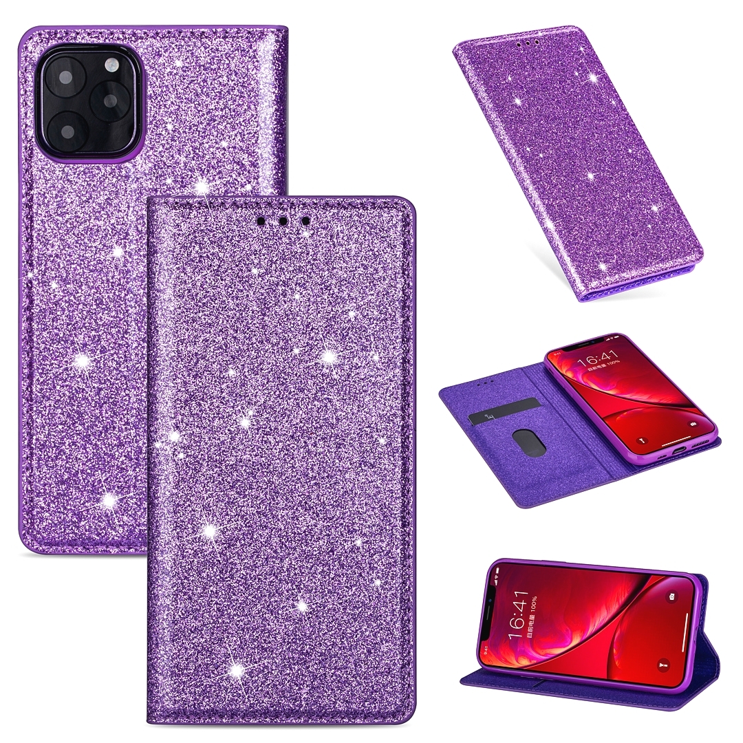 For iPhone 11 Pro Ultrathin Glitter Magnetic Horizontal Flip Leather Case with Holder & Card Slots(Purple) For iPhone 11 Pro Ultrathin Glitter Magnetic Horizontal Flip Leather Case with Holder & Card Slots(Purple)