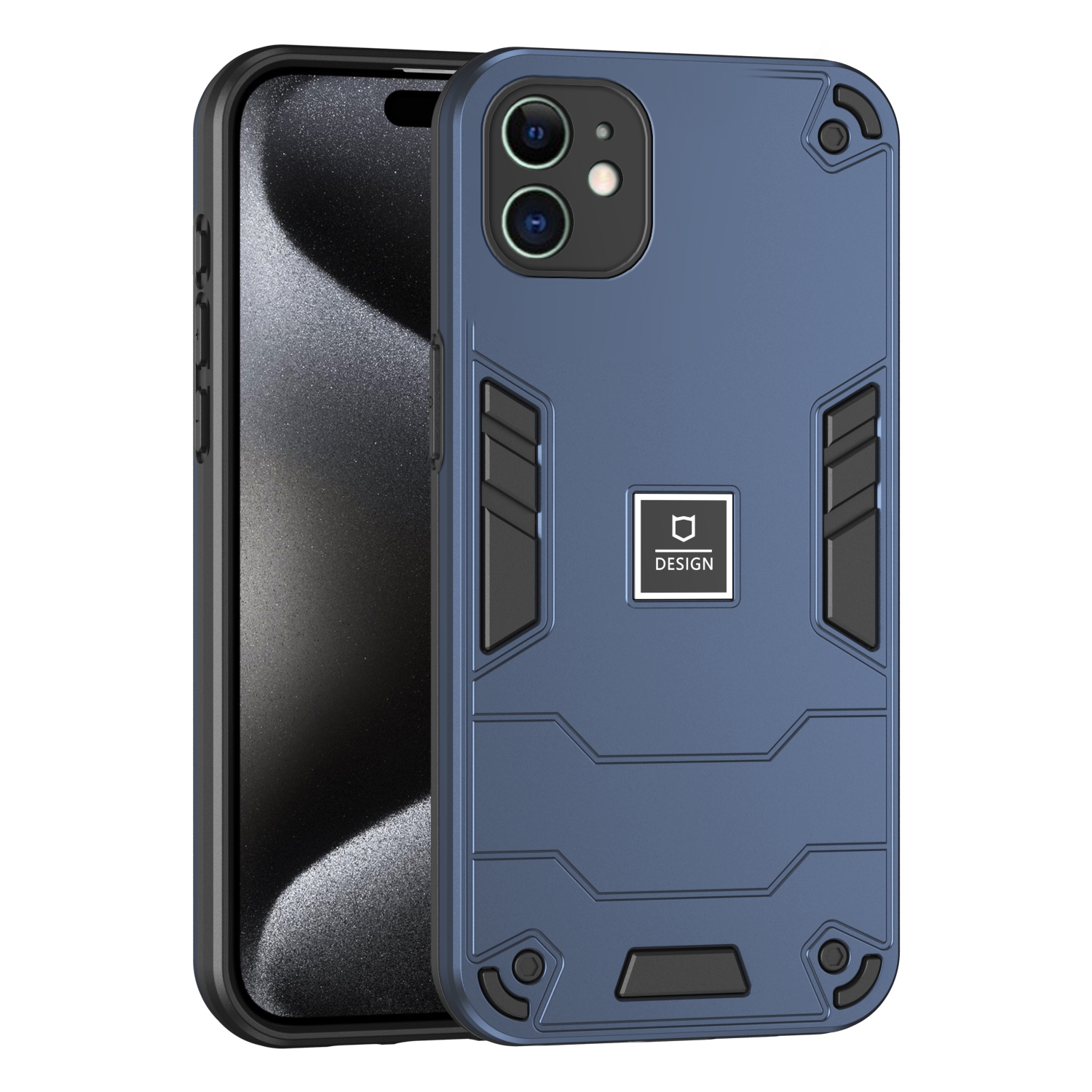 For iPhone 11 2 in 1 Shockproof Phone Case(Blue) For iPhone 11 2 in 1 Shockproof Phone Case(Blue)