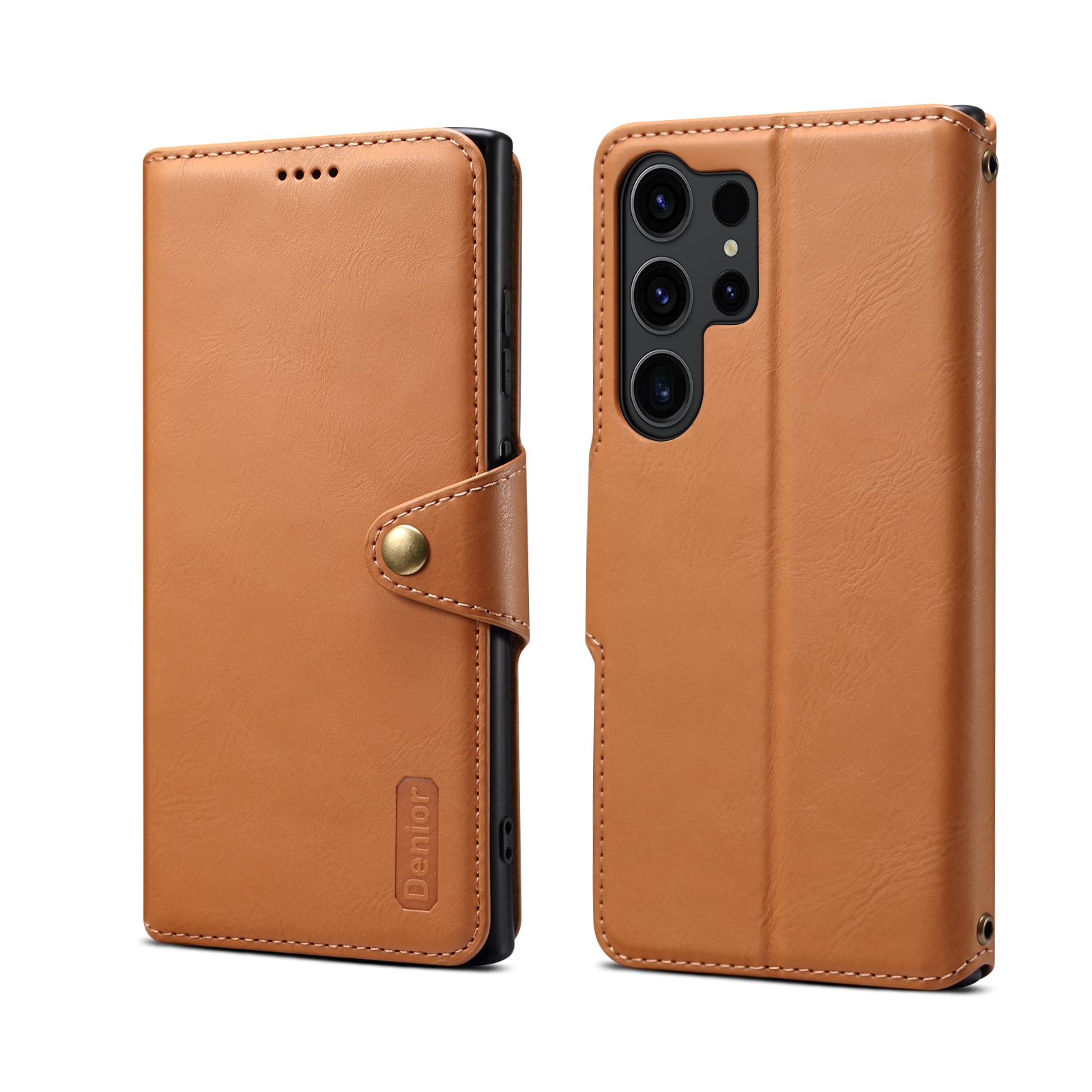 For Samsung Galaxy S23 Ultra 5G Denior Cowhide Texture Wallet Style Leather Phone Case(Khaki) For Samsung Galaxy S23 Ultra 5G Denior Cowhide Texture Wallet Style Leather Phone Case(Khaki)