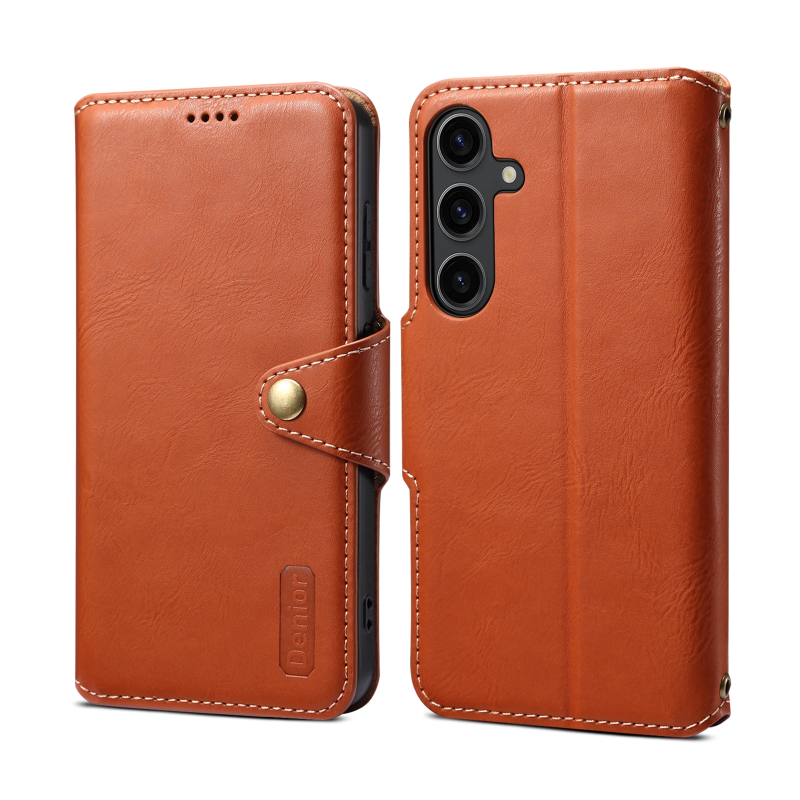 For Samsung Galaxy S23 5G Denior Cowhide Texture Wallet Style Leather Phone Case(Brown) For Samsung Galaxy S23 5G Denior Cowhide Texture Wallet Style Leather Phone Case(Brown)