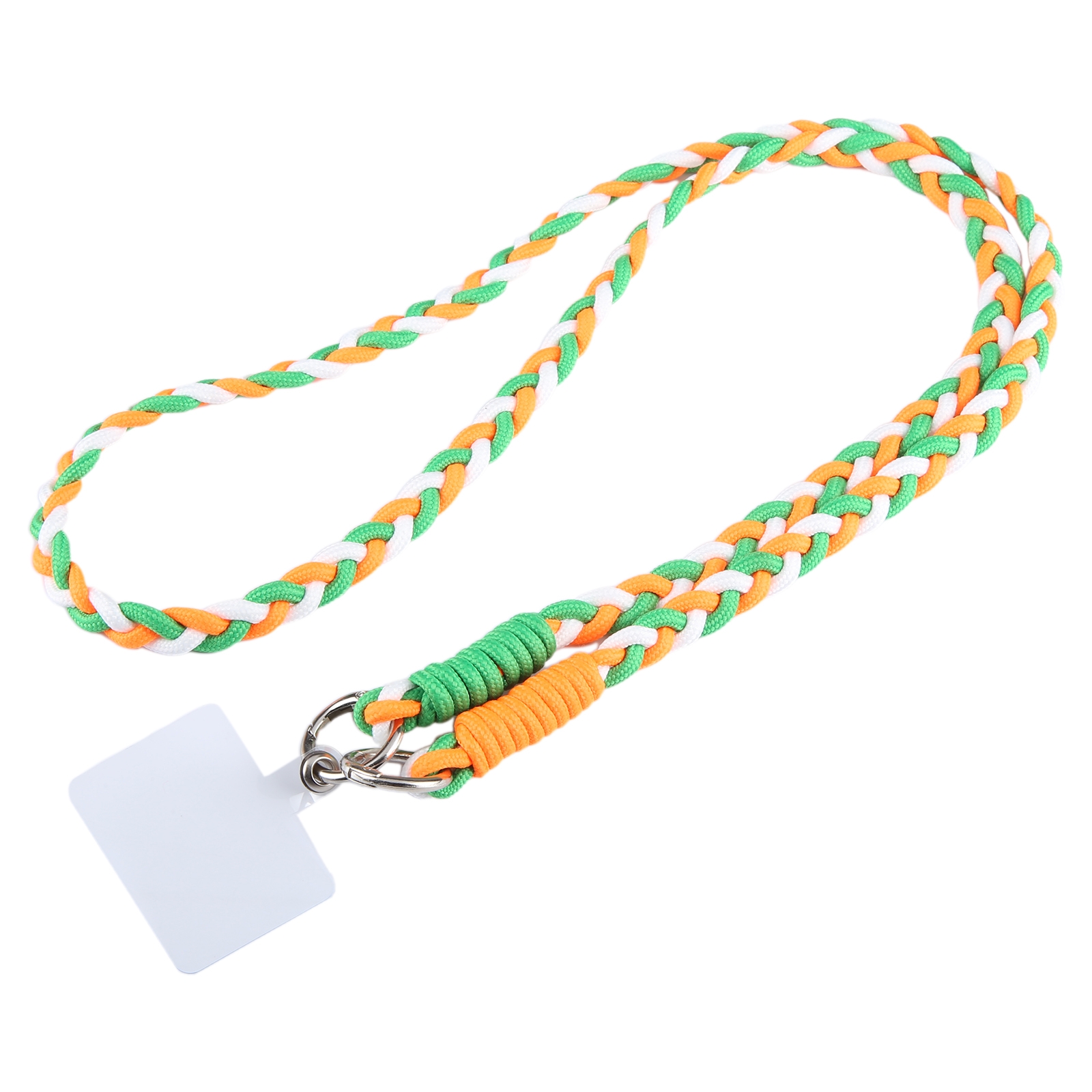 Universal Phone Three Strand Long Lanyard(Green White Orange) Universal Phone Three Strand Long Lanyard(Green White Orange)