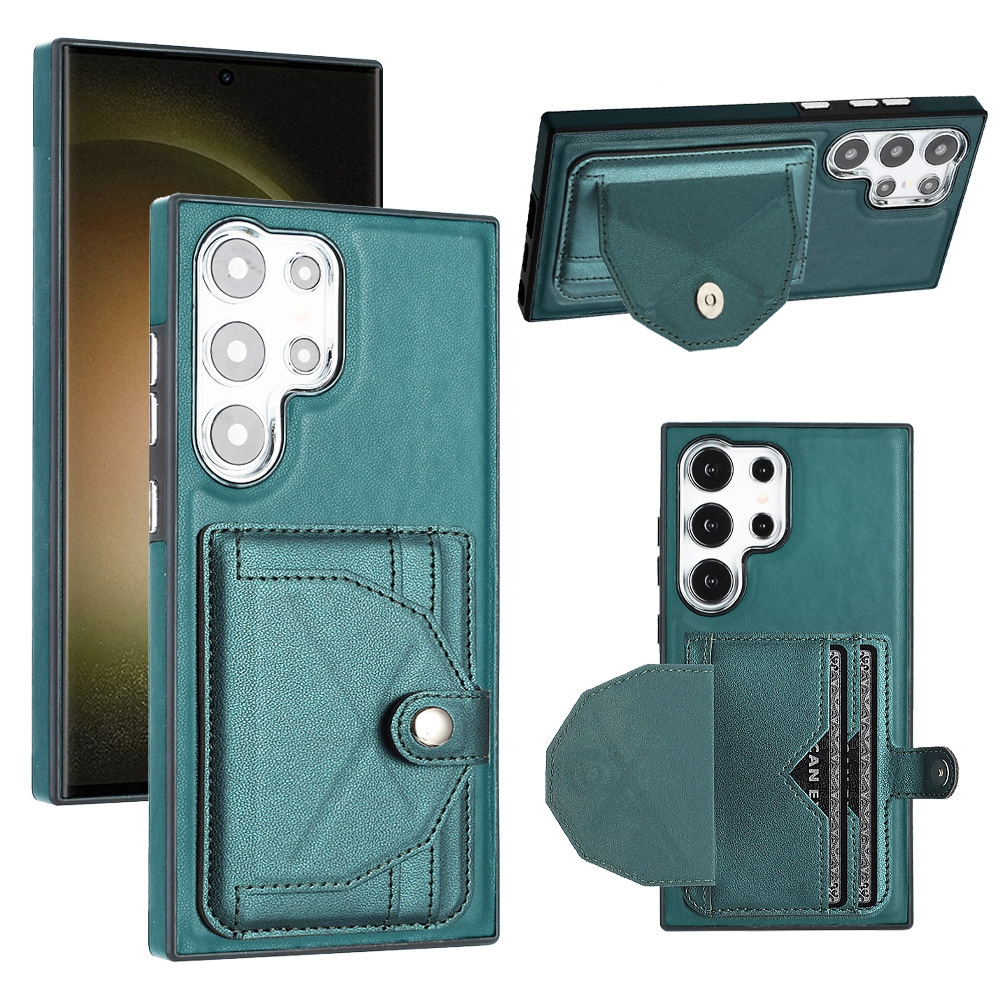 For Samsung Galaxy S24 Ultra 5G Shockproof Leather Phone Case with Card Holder(Green) For Samsung Galaxy S24 Ultra 5G Shockproof Leather Phone Case with Card Holder(Green)
