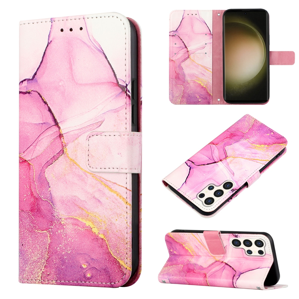 For Samsung Galaxy S24 Ultra 5G PT003 Marble Pattern Flip Leather Phone Case(Pink Purple Gold) For Samsung Galaxy S24 Ultra 5G PT003 Marble Pattern Flip Leather Phone Case(Pink Purple Gold)