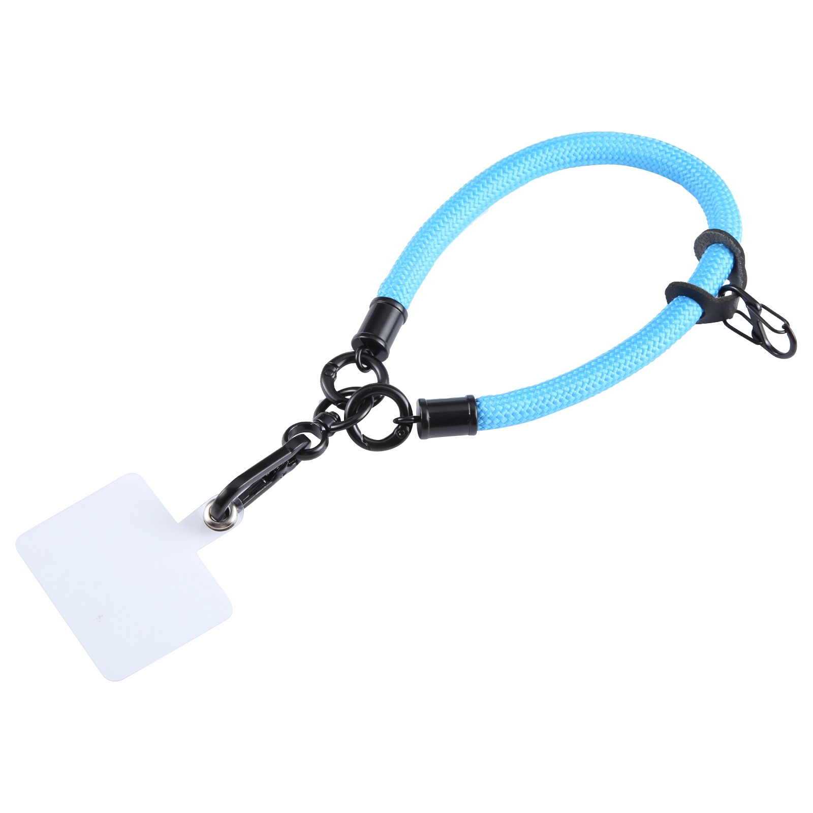 Universal Mobile Phone Solid Color Short Wrist Lanyard(Blue)