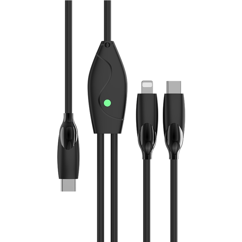 1.2m 100W USB-C / Type-C to USB-C / Type-C + 8 Pin Fast Charging Data Cable(Black) 1.2m 100W USB-C / Type-C to USB-C / Type-C + 8 Pin Fast Charging Data Cable(Black)