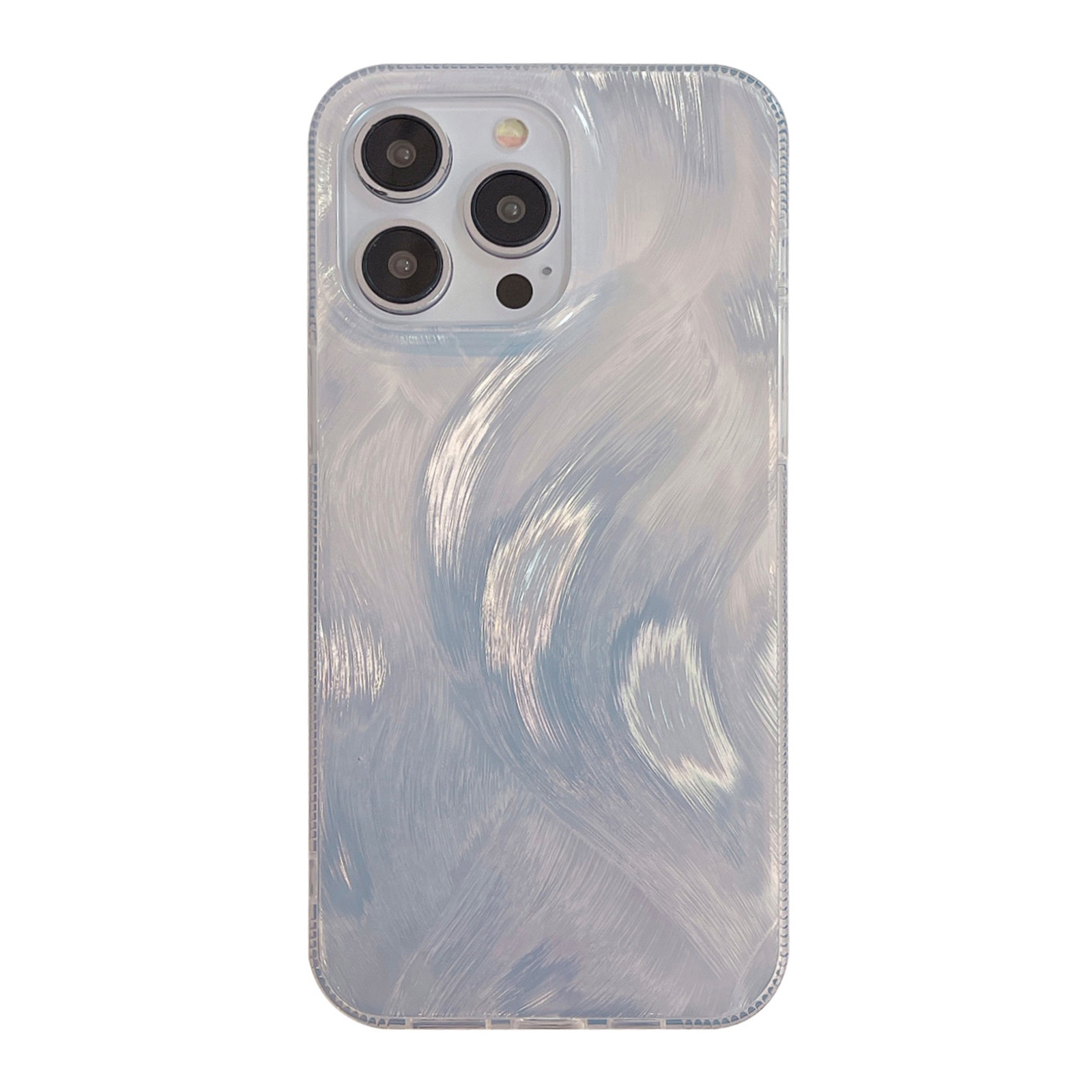 For iPhone 15 Pro Hot Silver Stamp Gradient Feather Acrylic Hybrid TPU Phone Case(Silver) For iPhone 15 Pro Hot Silver Stamp Gradient Feather Acrylic Hybrid TPU Phone Case(Silver)