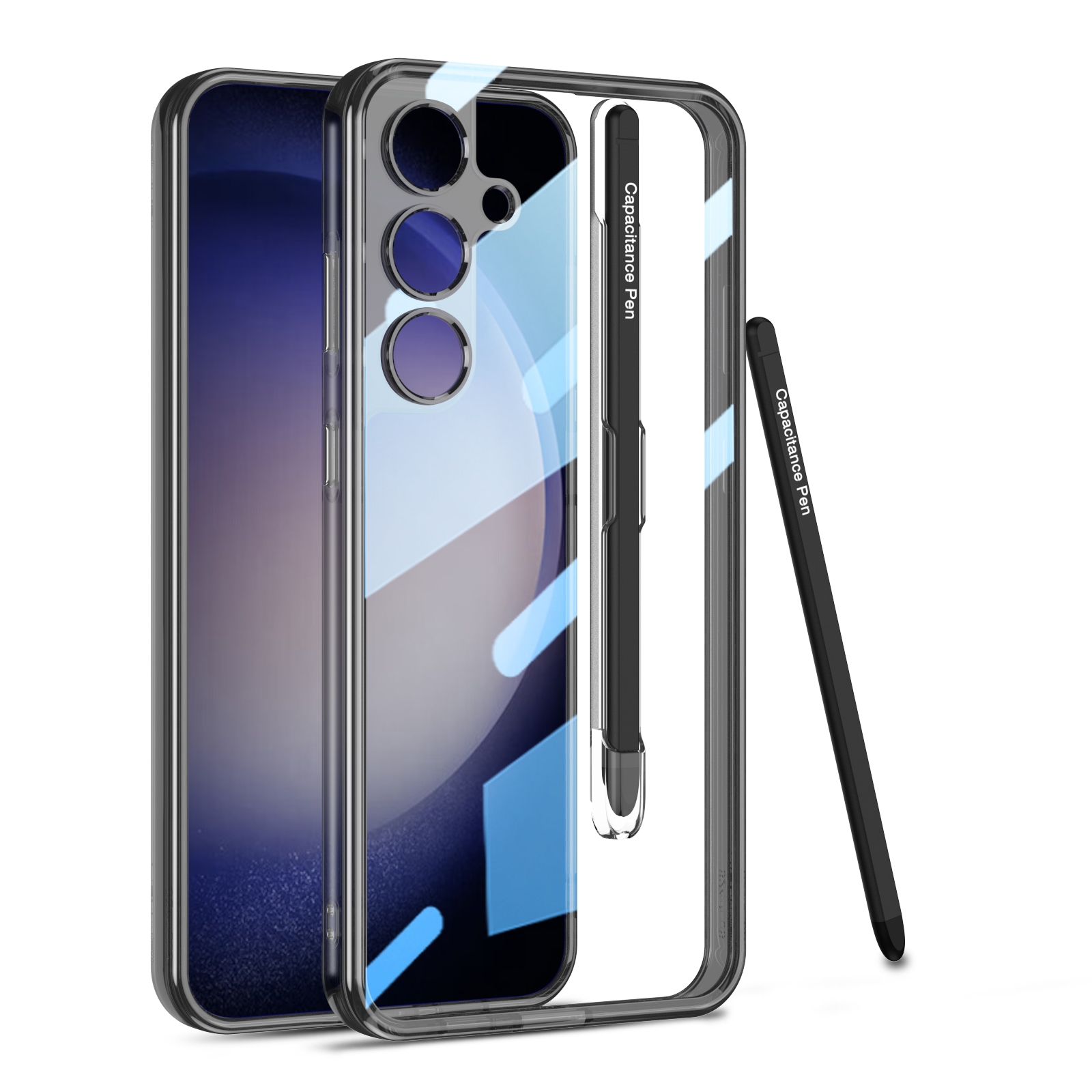 For Samsung Galaxy S24 5G GKK Space Frame Transparent PC + TPU Phone Case with Pen(Transparent Black) For Samsung Galaxy S24 5G GKK Space Frame Transparent PC + TPU Phone Case with Pen(Transparent Black)