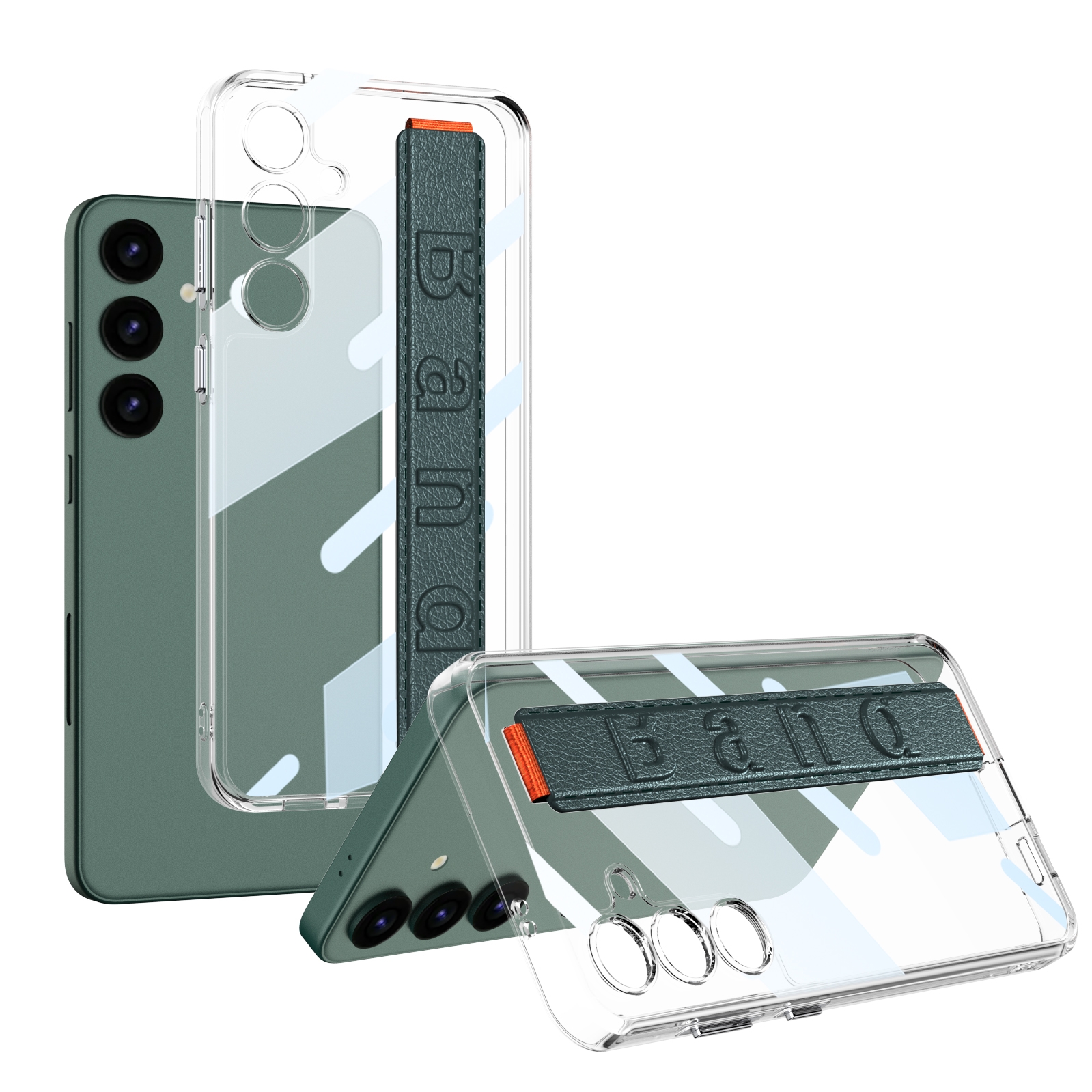 For Samsung Galaxy S24 5G GKK Space Frame Transparent PC + TPU Phone Case with Wrist Strap(Green) For Samsung Galaxy S24 5G GKK Space Frame Transparent PC + TPU Phone Case with Wrist Strap(Green)