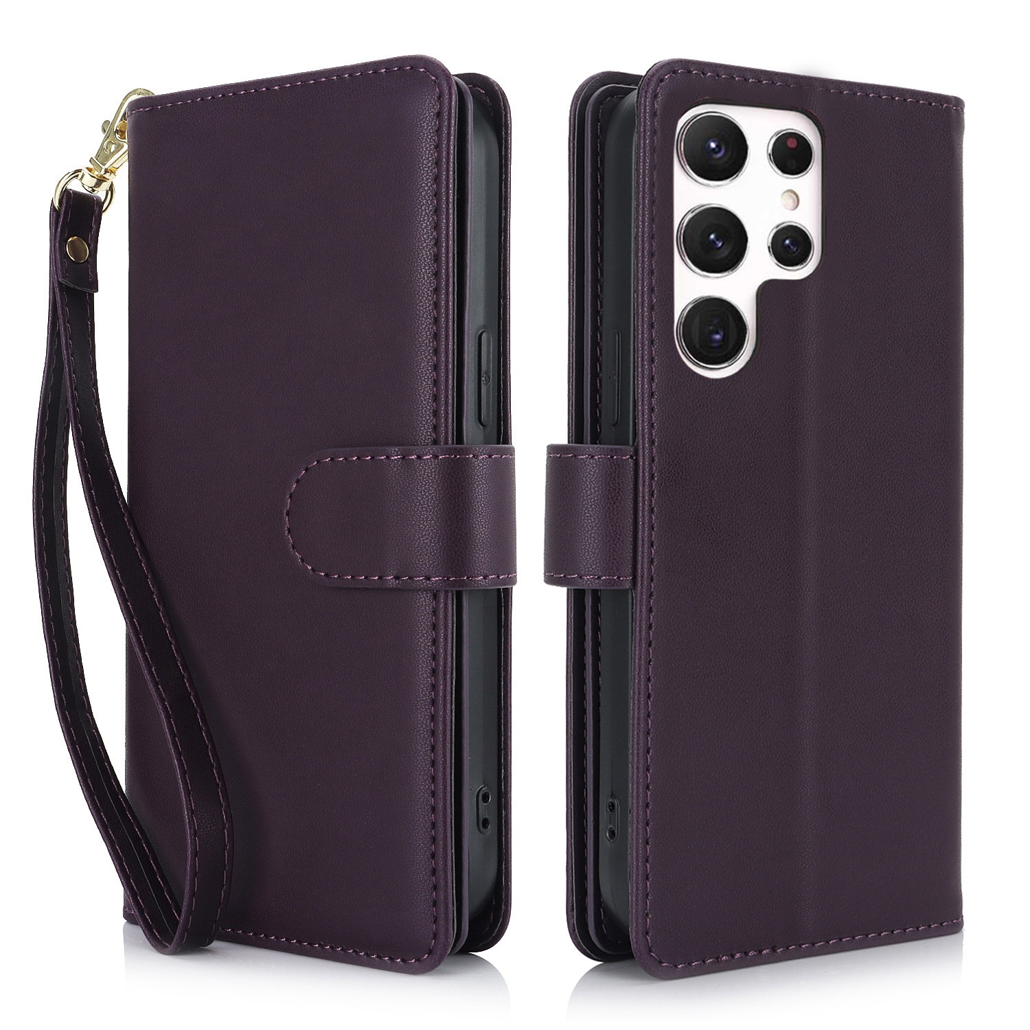 For Samsung Galaxy S24 Ultra 5G Multi-Card Wallet RFID Leather Phone Case(Dark Purple) For Samsung Galaxy S24 Ultra 5G Multi-Card Wallet RFID Leather Phone Case(Dark Purple)