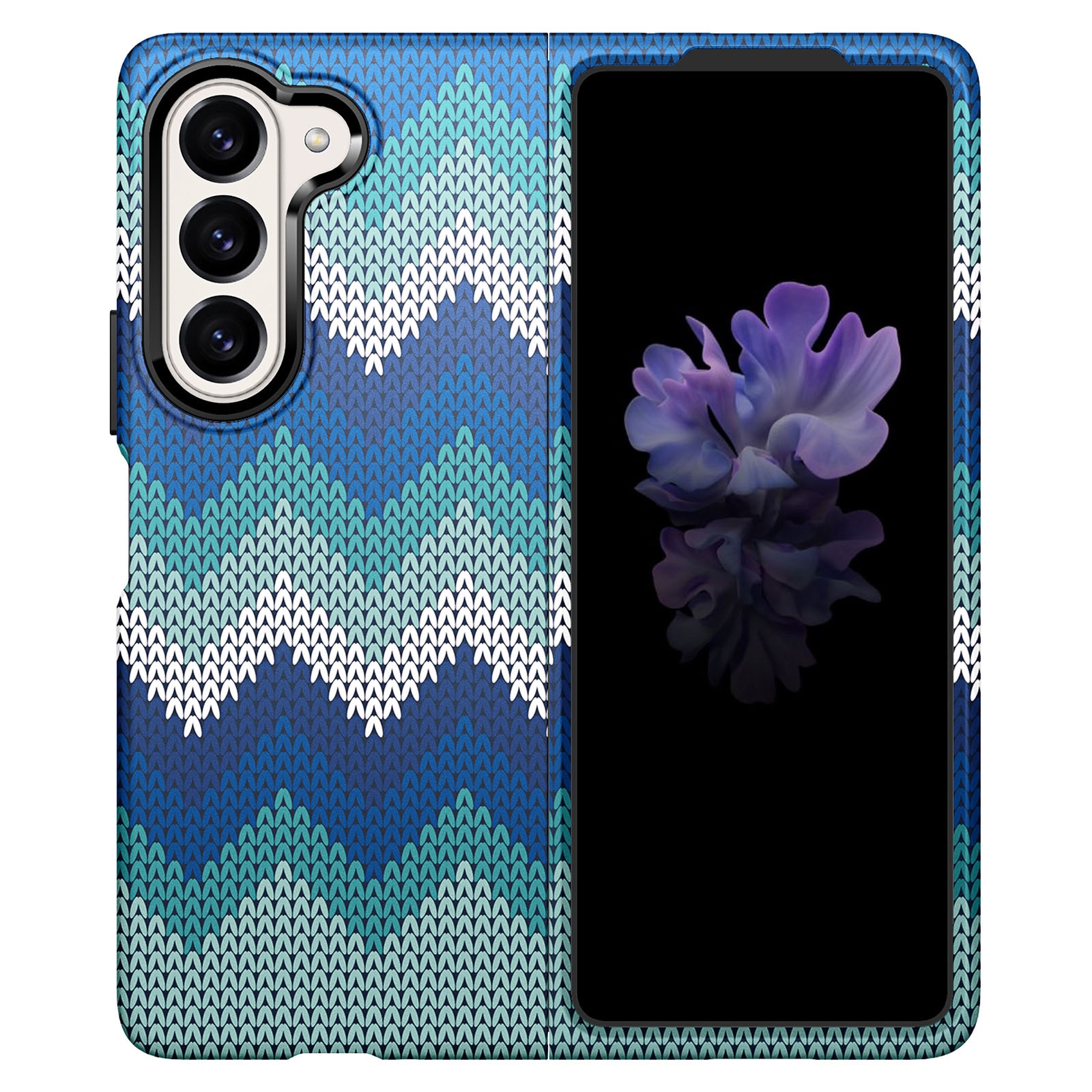For Samsung Galaxy Z Fold5 Water Sticker PC Folding Phone Case(Sea Blue) For Samsung Galaxy Z Fold5 Water Sticker PC Folding Phone Case(Sea Blue)