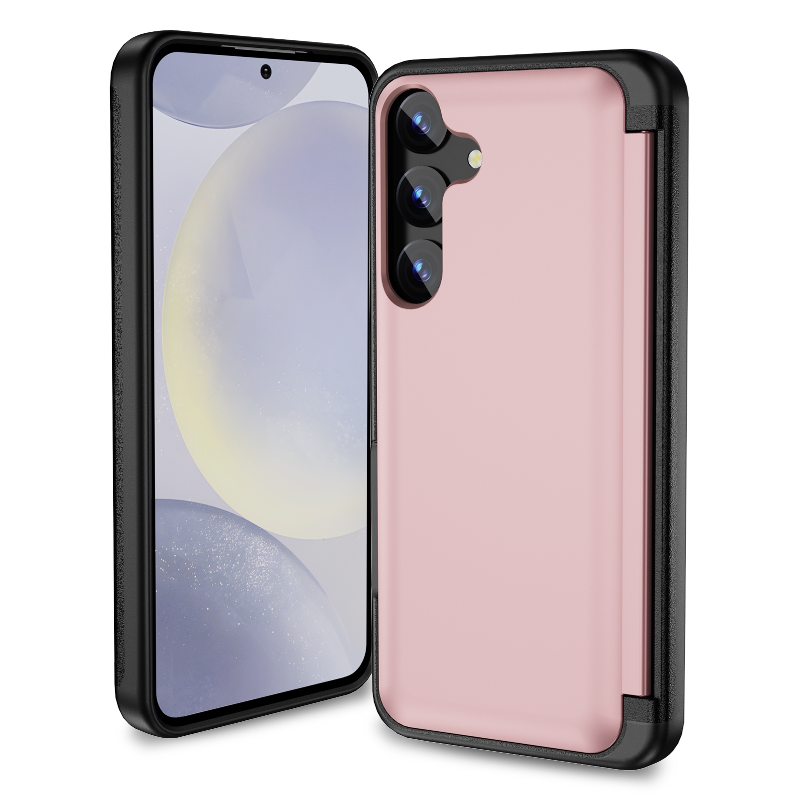 For Samsung Galaxy S23+ 5G 3 in 1 Flip Holder Phone Case(Pink)
