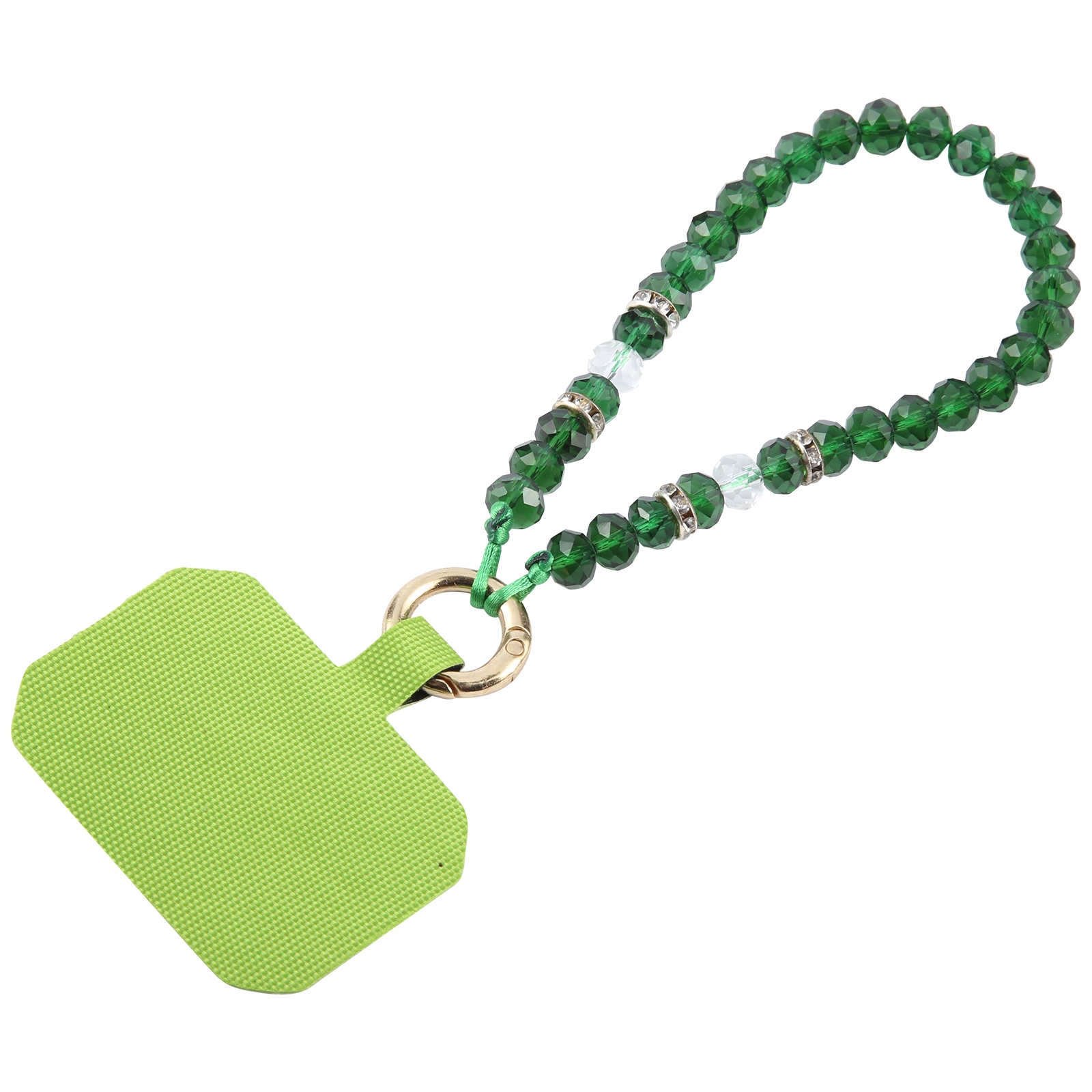 Mobile Phone Anti-lost Bead Chain Short Lanyard with Pad(Green) Mobile Phone Anti-lost Bead Chain Short Lanyard with Pad(Green)
