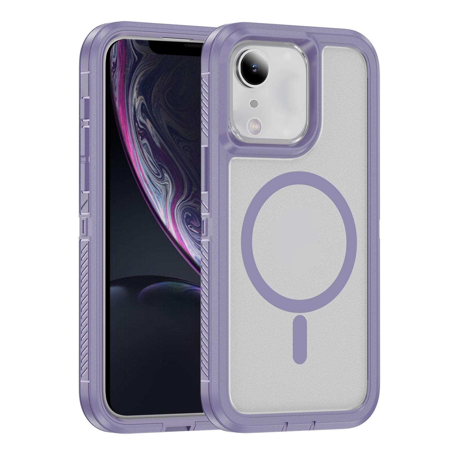 For iPhone 11 / XR Guard Magsafe Magnetic Ring Matte Phone Case(Light Purple) For iPhone 11 / XR Guard Magsafe Magnetic Ring Matte Phone Case(Light Purple)
