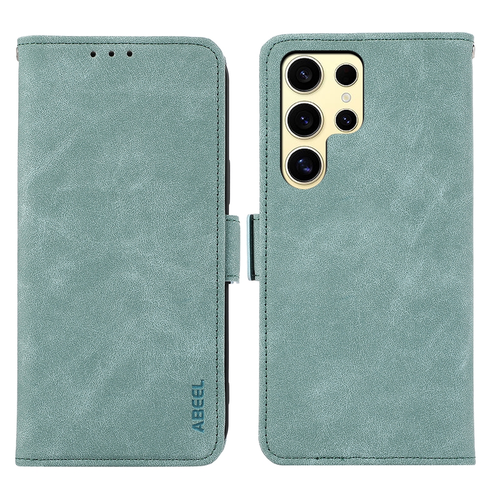 For Samsung Galaxy S21 Ultra 5G ABEEL Frosted Magnetic RFID Leather Phone Case(Cyan) For Samsung Galaxy S21 Ultra 5G ABEEL Frosted Magnetic RFID Leather Phone Case(Cyan)