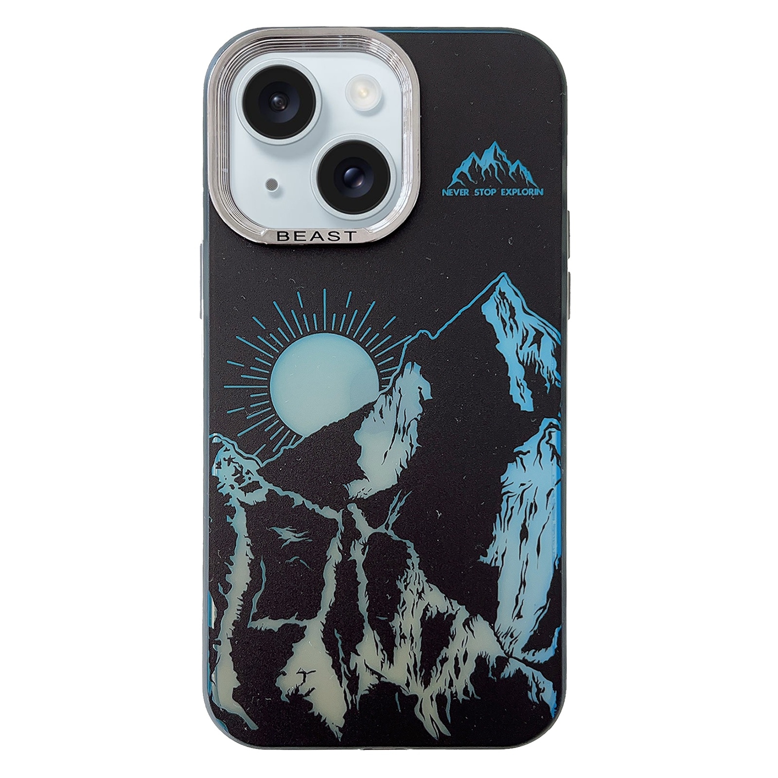 For iPhone 15 2 in 1 Aurora Electroplating Frame Phone Case(Sunrise Black) For iPhone 15 2 in 1 Aurora Electroplating Frame Phone Case(Sunrise Black)