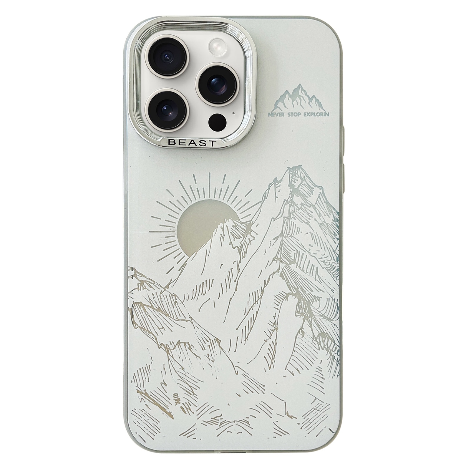 For iPhone 15 Pro 2 in 1 Aurora Electroplating Frame Phone Case(Sunrise White) For iPhone 15 Pro 2 in 1 Aurora Electroplating Frame Phone Case(Sunrise White)