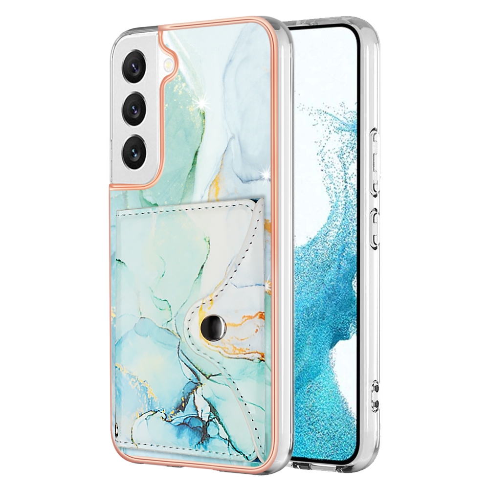 For Samsung Galaxy S22 5G Marble Pattern IMD Card Slot Phone Case(Green) For Samsung Galaxy S22 5G Marble Pattern IMD Card Slot Phone Case(Green)