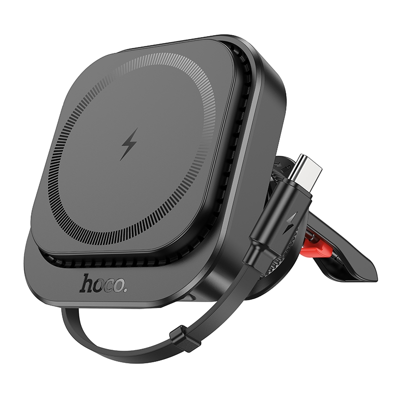 hoco HW23 Might Retractable Magnetic Wireless Fast Charging Car Air Outlet Holder(Black) hoco HW23 Might Retractable Magnetic Wireless Fast Charging Car Air Outlet Holder(Black)