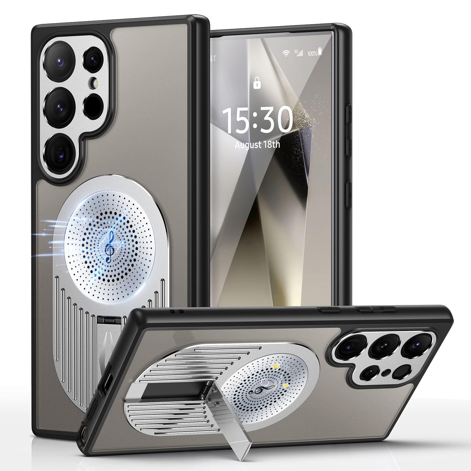 For Samsung Galaxy S24 Ultra 5G Heat Dissipation Aromatherapy MagSafe Holder Phone Case(Silver) For Samsung Galaxy S24 Ultra 5G Heat Dissipation Aromatherapy MagSafe Holder Phone Case(Silver)