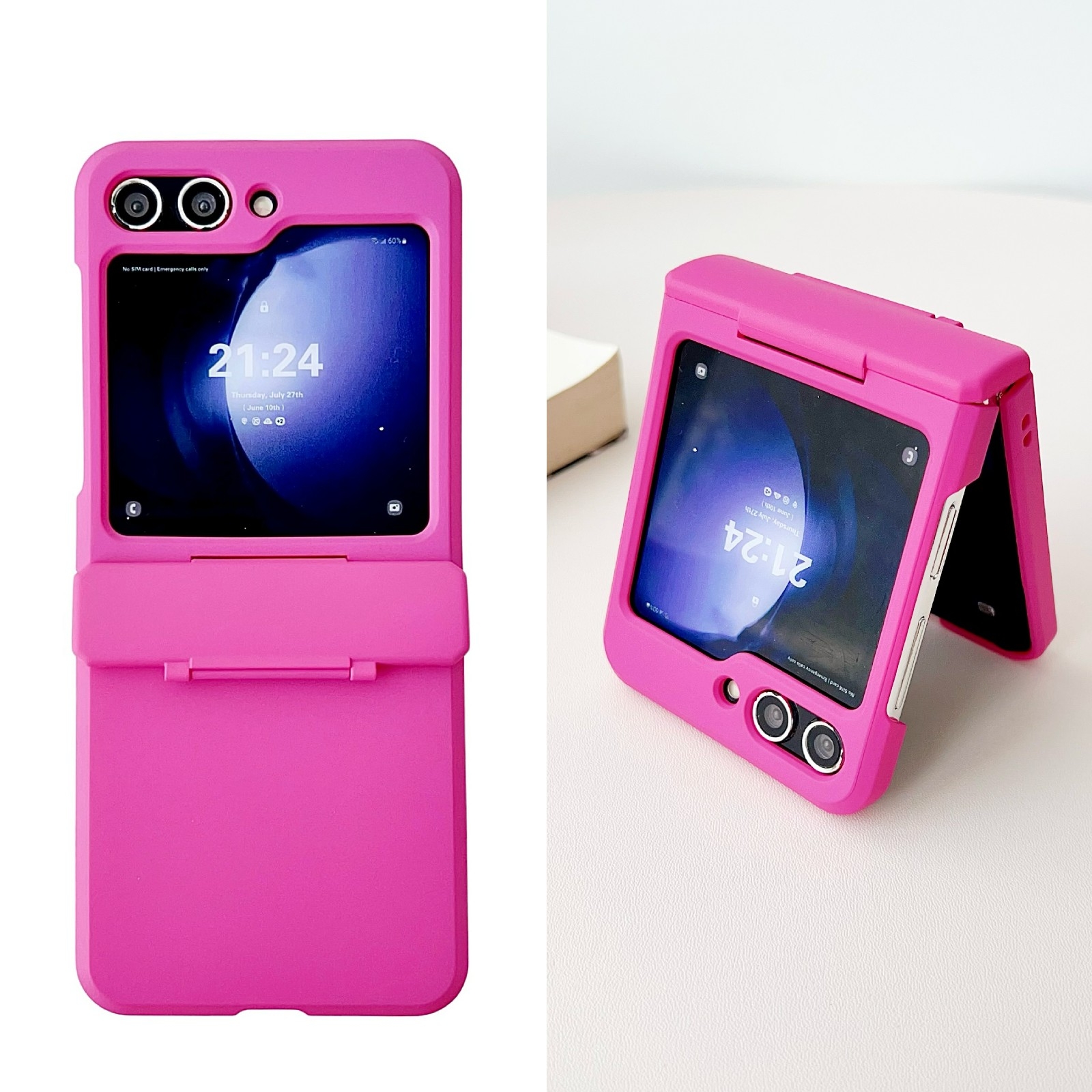 For Samsung Galaxy Z Flip5 5G Skin Feel PC Full Coverage Shockproof Phone Case(Rose Red) For Samsung Galaxy Z Flip5 5G Skin Feel PC Full Coverage Shockproof Phone Case(Rose Red)