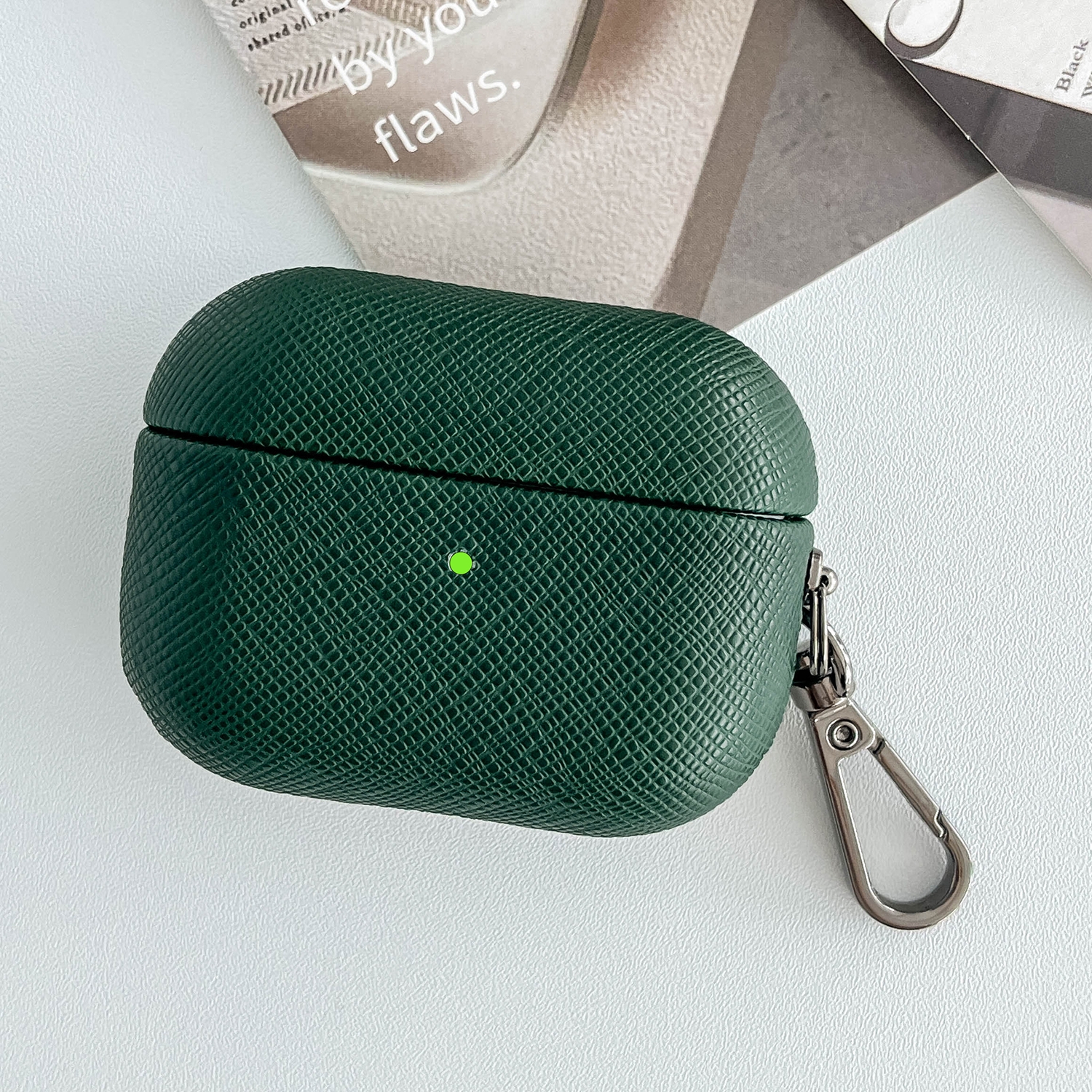 For AirPods Pro Cross Texture PU Leather Bluetooth Earphone Protective Case(Dark Green) For AirPods Pro Cross Texture PU Leather Bluetooth Earphone Protective Case(Dark Green)
