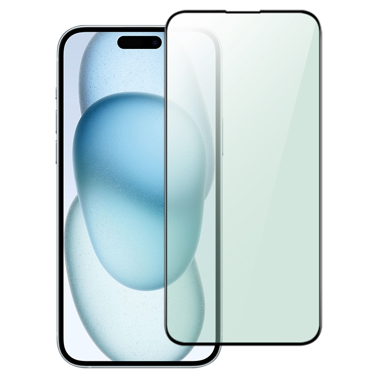 For iPhone 15 TGVIS Green-Light Eye Protection 2.5D 9H Full-screen Tempered Glass Film For iPhone 15 TGVIS Green-Light Eye Protection 2.5D 9H Full-screen Tempered Glass Film