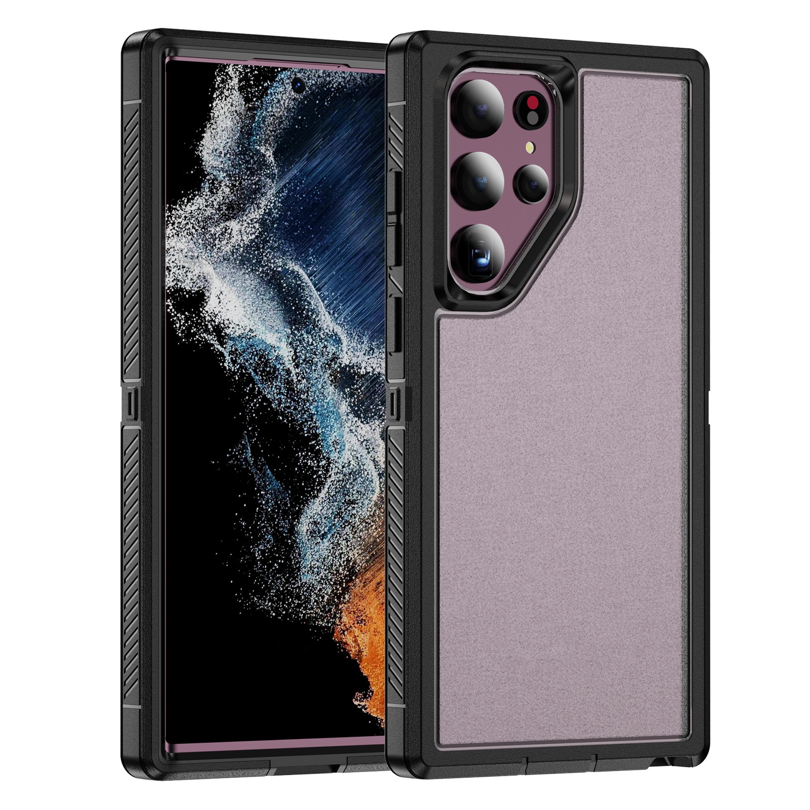 For Samsung Galaxy S22 Ultra 5G Guard Frosted Double Layer Phone Case(Black+Transparent) For Samsung Galaxy S22 Ultra 5G Guard Frosted Double Layer Phone Case(Black+Transparent)