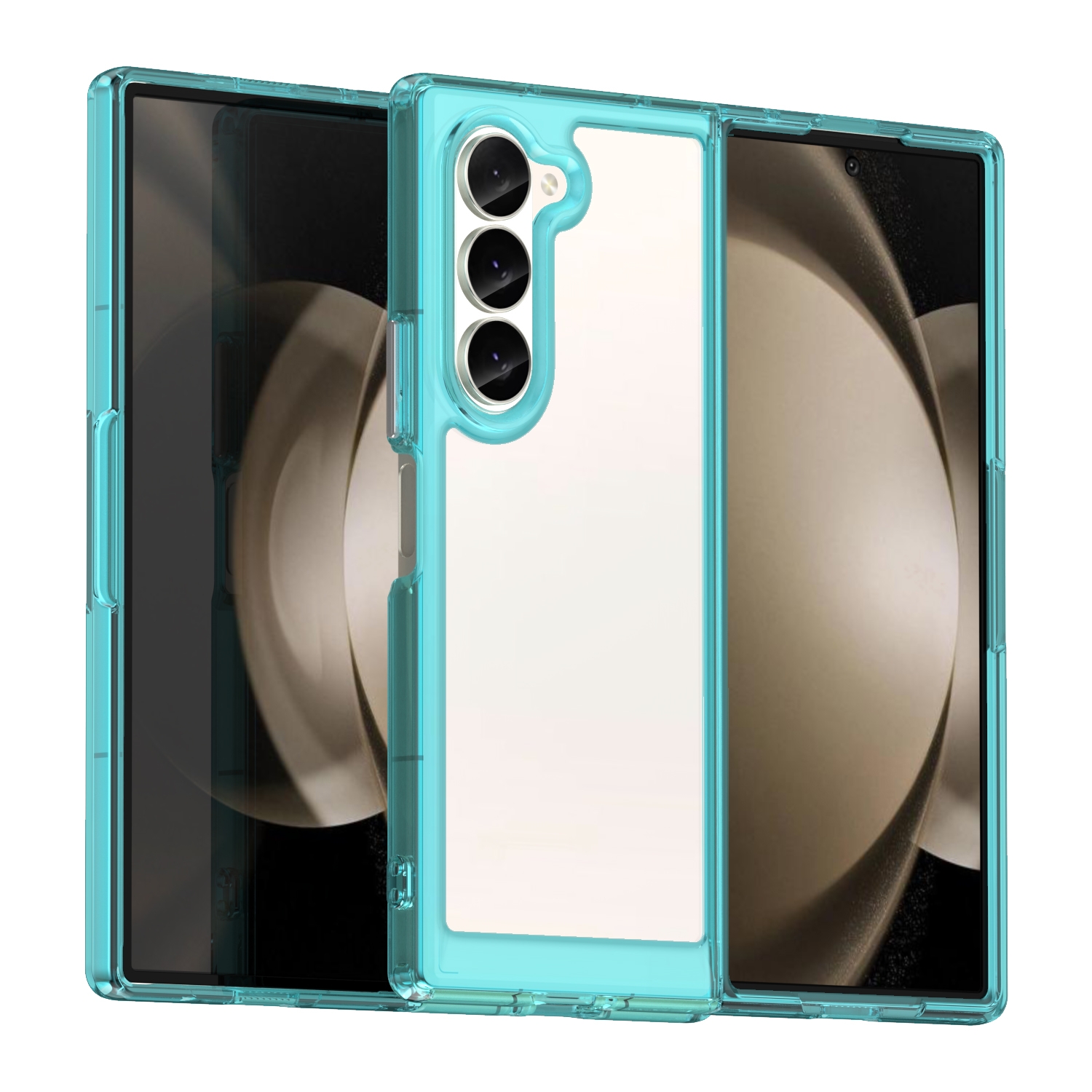 For Samsung Galaxy Z Fold6 5G Colorful Series Acrylic Hybrid TPU Phone Case(Transparent Blue) For Samsung Galaxy Z Fold6 5G Colorful Series Acrylic Hybrid TPU Phone Case(Transparent Blue)