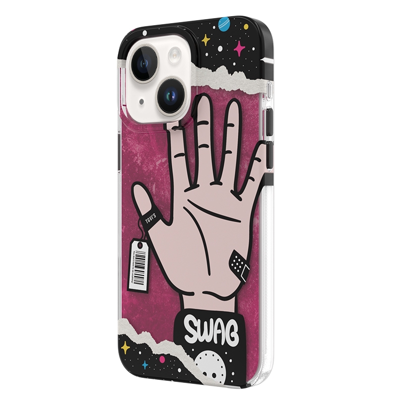 For iPhone 15 Pro Max TGVIS Stylish Series Graffiti Pattern Phone Case(Blue) For iPhone 15 Pro Max TGVIS Stylish Series Graffiti Pattern Phone Case(Blue)