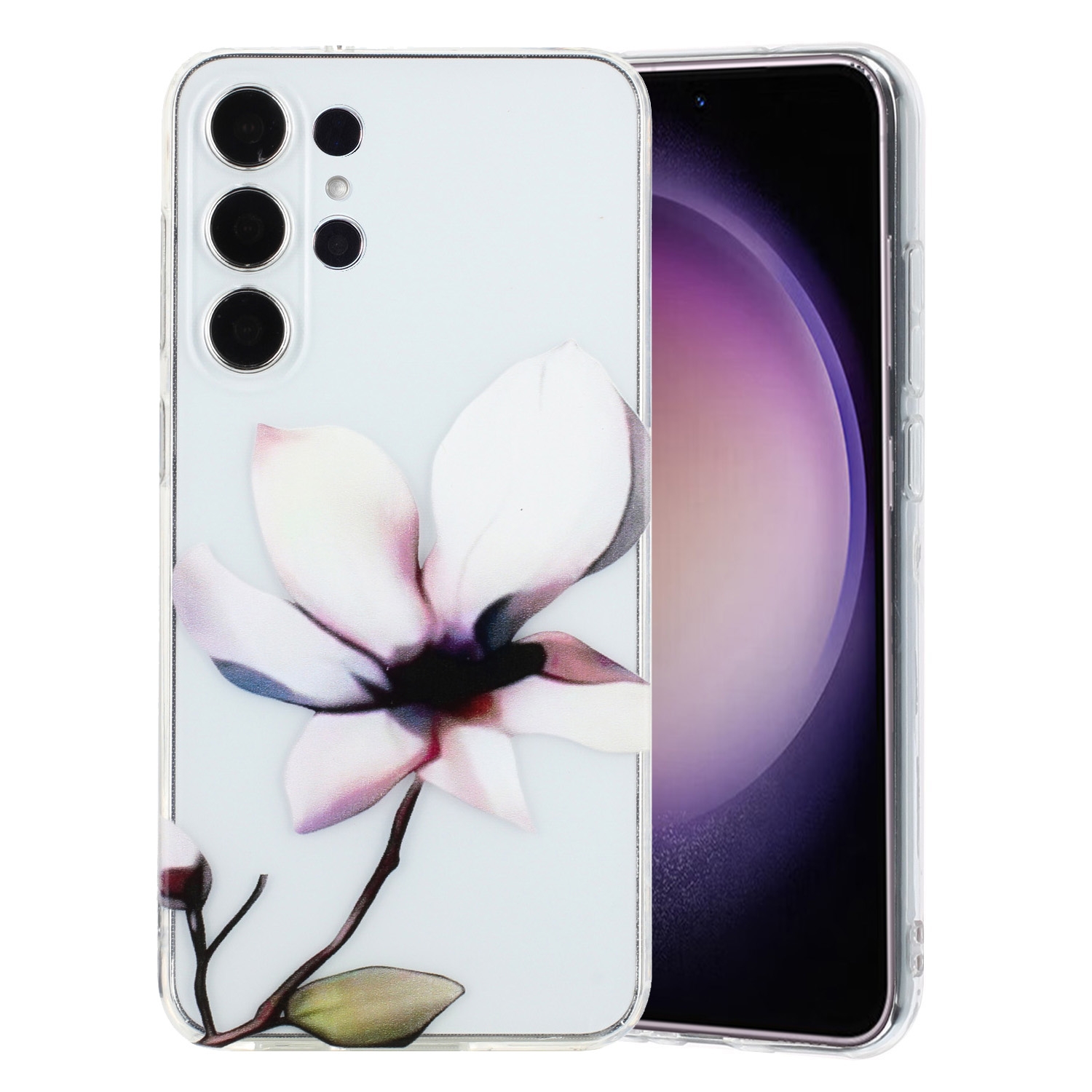 For Samsung Galaxy S24 Ultra 5G Colorful Painting Pattern TPU Phone Case(White Flowers) For Samsung Galaxy S24 Ultra 5G Colorful Painting Pattern TPU Phone Case(White Flowers)