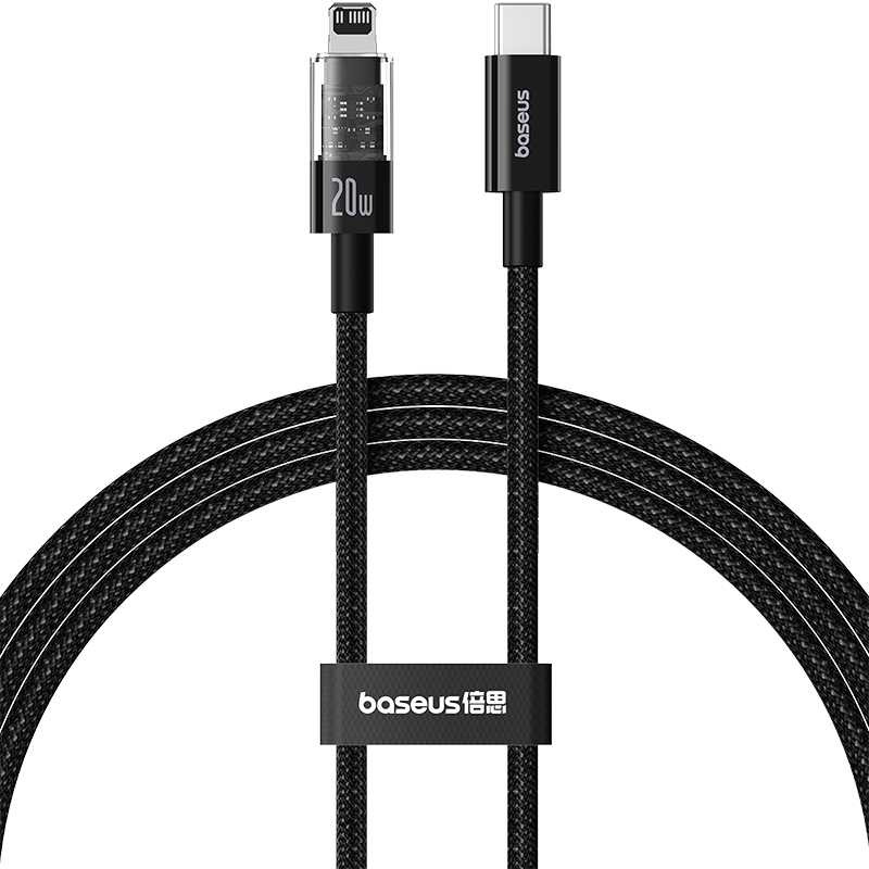 Baseus CD Series PD20W USB-C / Type-C to 8 Pin Fast Charging Data Cable, Length:1m(Black) Baseus CD Series PD20W USB-C / Type-C to 8 Pin Fast Charging Data Cable, Length:1m(Black)