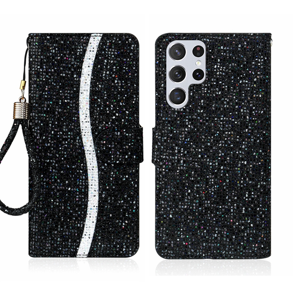For Samsung Galaxy S24 Ultra 5G Glitter Powder Filp Leather Phone Case(Black) For Samsung Galaxy S24 Ultra 5G Glitter Powder Filp Leather Phone Case(Black)
