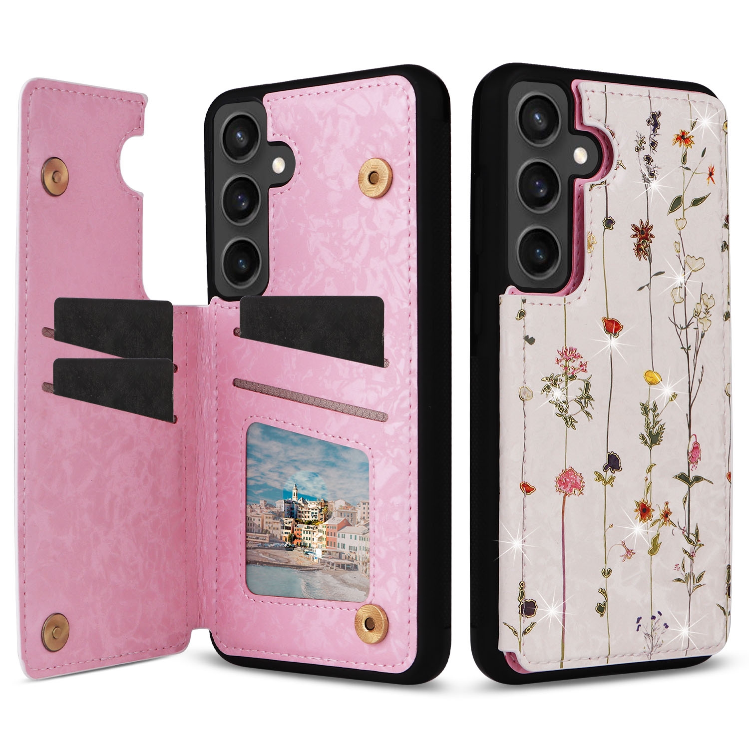 For Samsung Galaxy S24 FE 5G Printed Double Buckle RFID Anti-theft Phone Case(Dried Flower World) For Samsung Galaxy S24 FE 5G Printed Double Buckle RFID Anti-theft Phone Case(Dried Flower World)