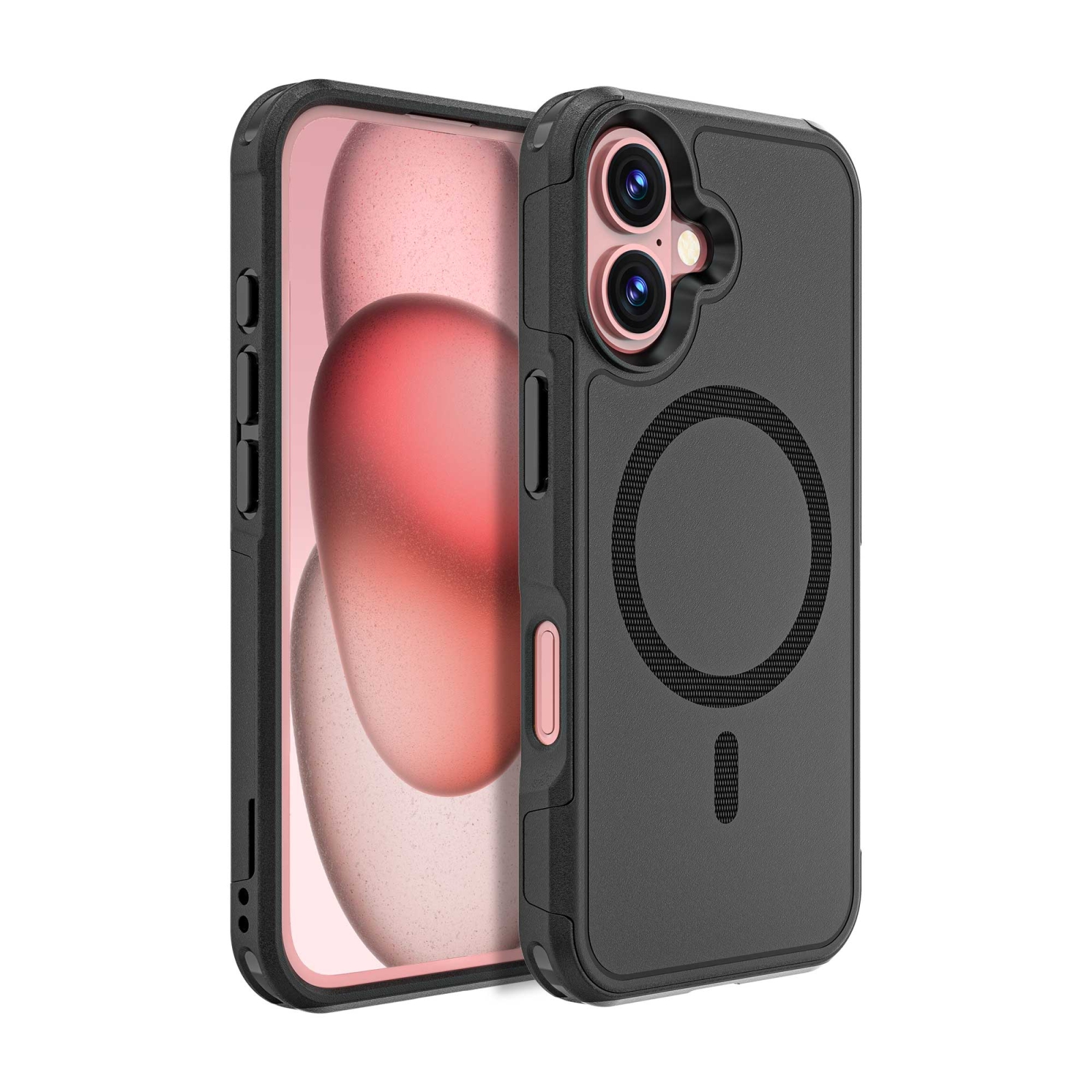 For iPhone 16 RedPepper Armor Magsafe PC Hybrid TPU Phone Case(Black) For iPhone 16 RedPepper Armor Magsafe PC Hybrid TPU Phone Case(Black)