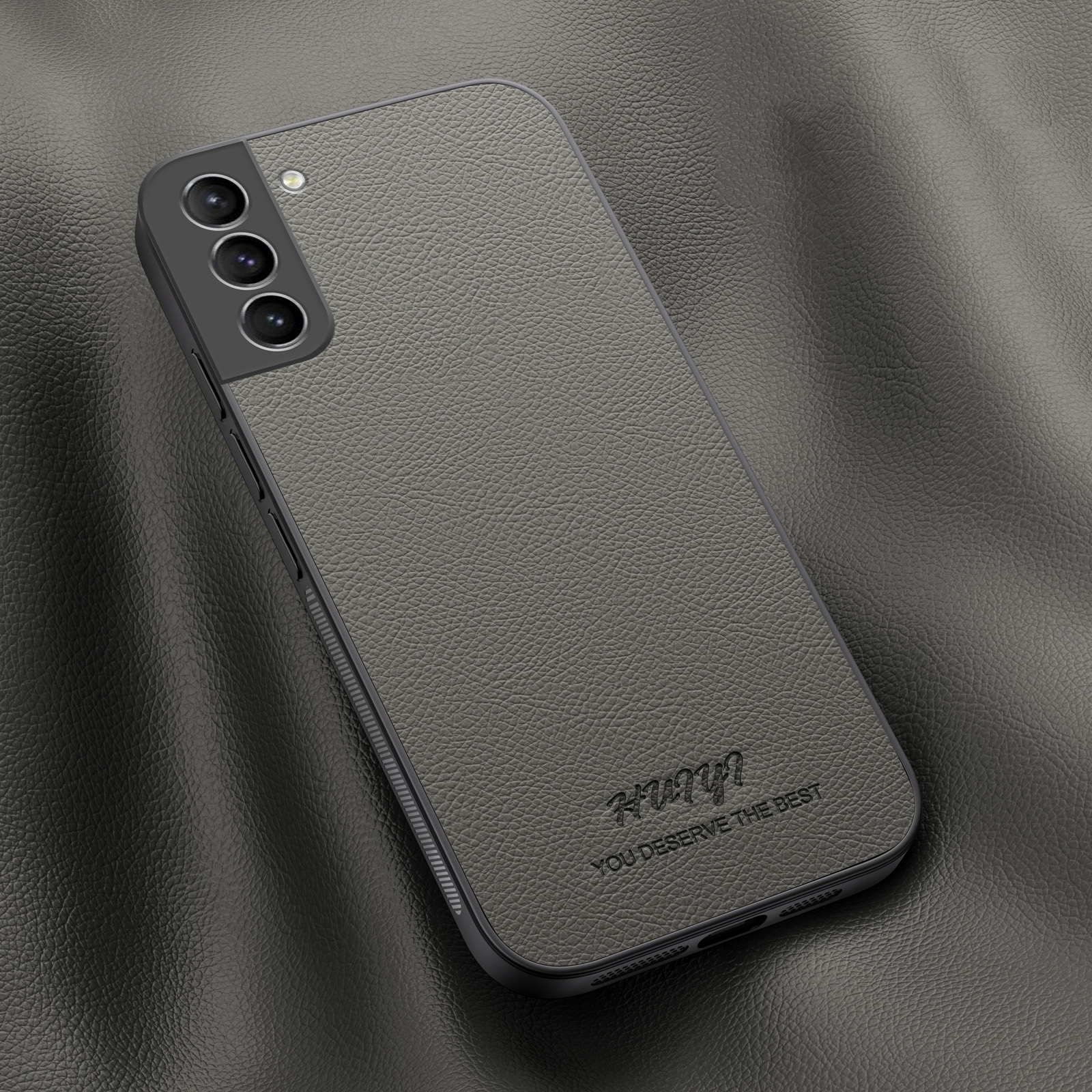 For Samsung Galaxy S22 5G HUIYI Leather Magnetic Phone Case(Grey) For Samsung Galaxy S22 5G HUIYI Leather Magnetic Phone Case(Grey)