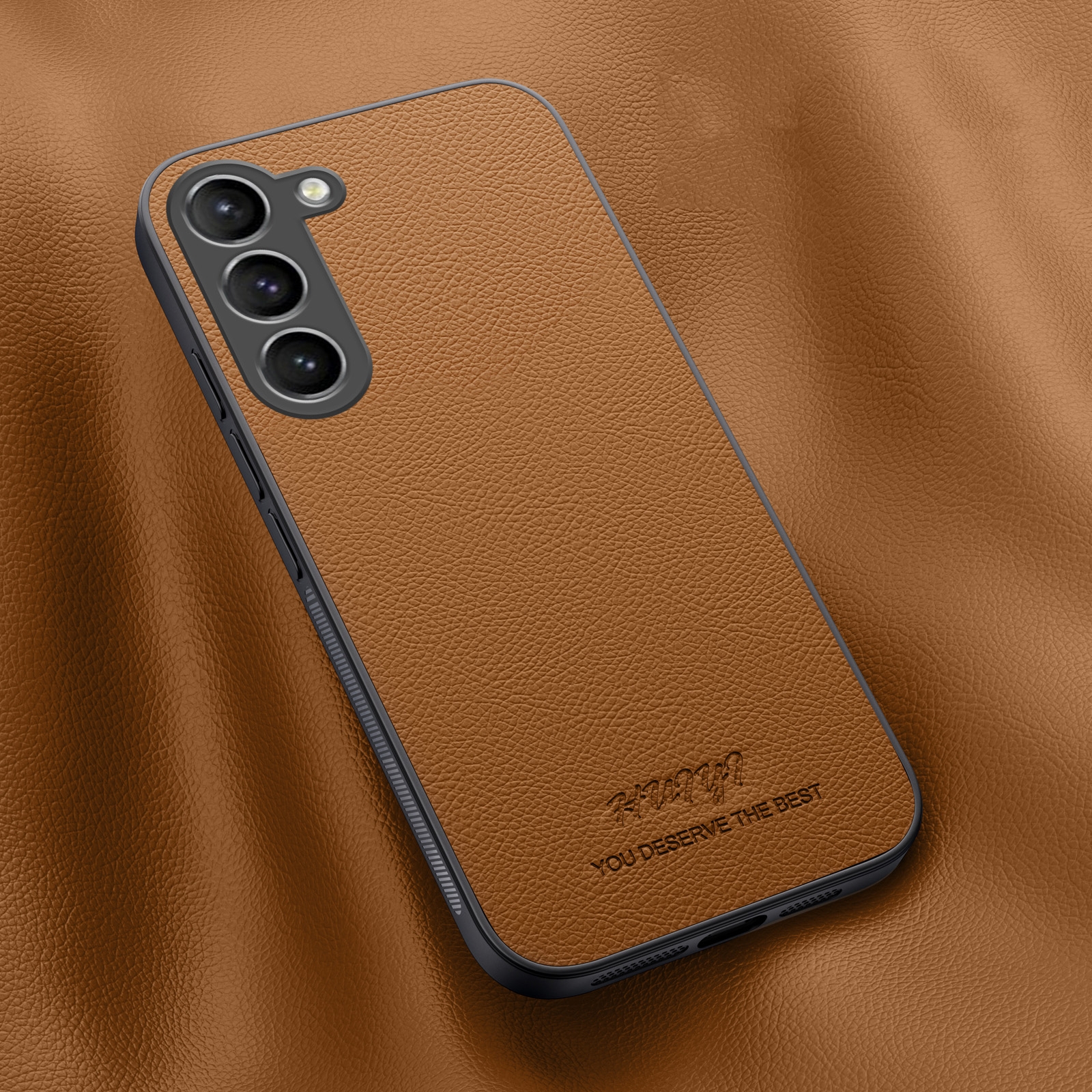 For Samsung Galaxy S23+ 5G HUIYI Leather Magnetic Phone Case(Brown)