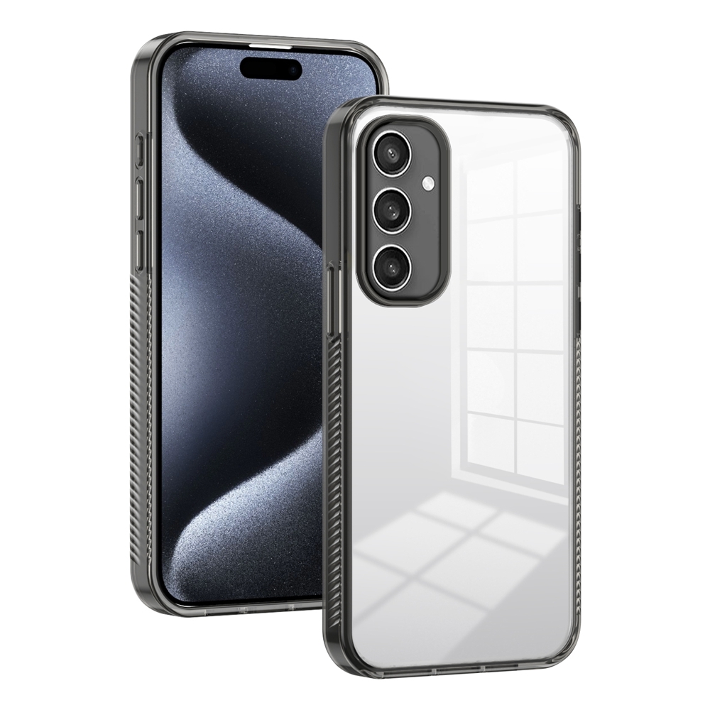 For Samsung Galaxy S24 5G 2.5mm Anti-slip Clear Acrylic Hybrid TPU Phone Case(Black) For Samsung Galaxy S24 5G 2.5mm Anti-slip Clear Acrylic Hybrid TPU Phone Case(Black)