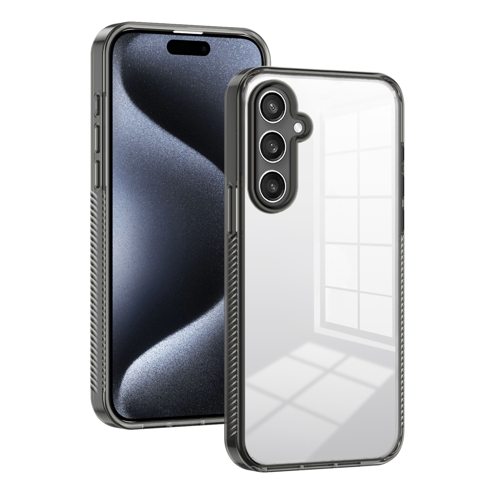 For Samsung Galaxy S23 FE 5G 2.5mm Anti-slip Clear Acrylic Hybrid TPU Phone Case(Black) For Samsung Galaxy S23 FE 5G 2.5mm Anti-slip Clear Acrylic Hybrid TPU Phone Case(Black)