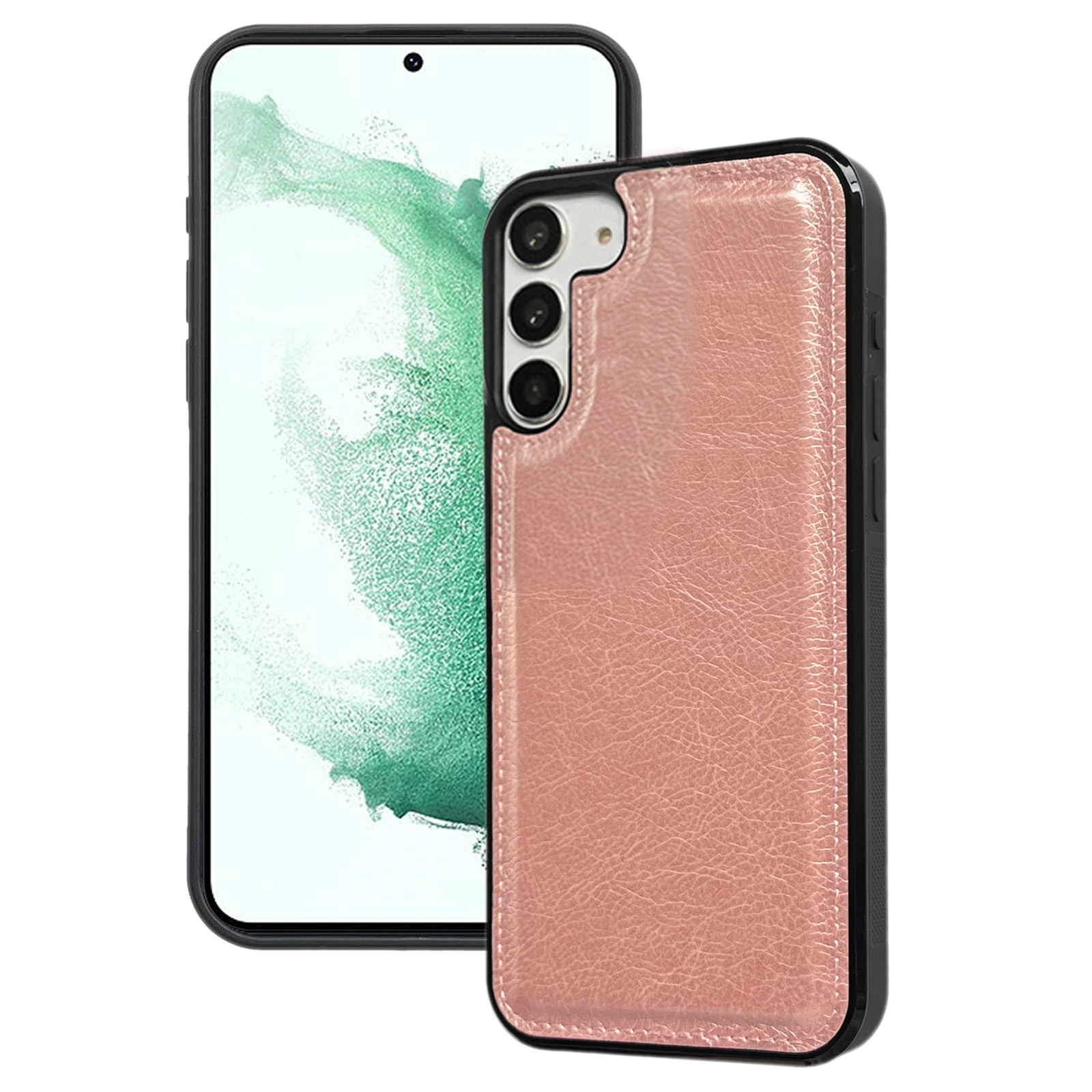 For Samsung Galaxy S22 5G Cowhide Texture Back Cover Phone Case(Rose Gold) For Samsung Galaxy S22 5G Cowhide Texture Back Cover Phone Case(Rose Gold)