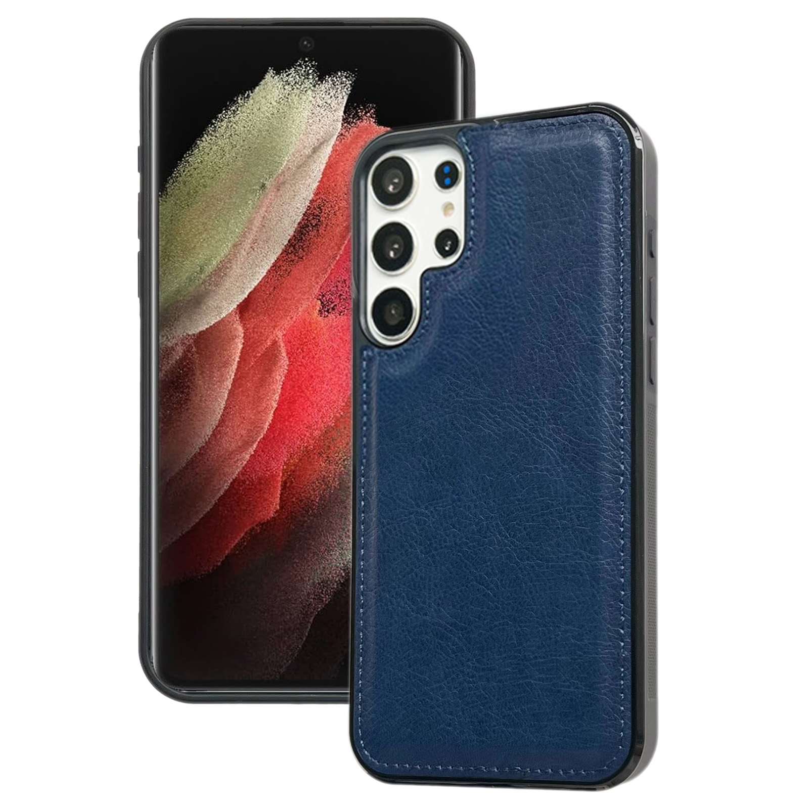 For Samsung Galaxy S21 Ultra 5G Cowhide Texture Back Cover Phone Case(Royal Blue) For Samsung Galaxy S21 Ultra 5G Cowhide Texture Back Cover Phone Case(Royal Blue)
