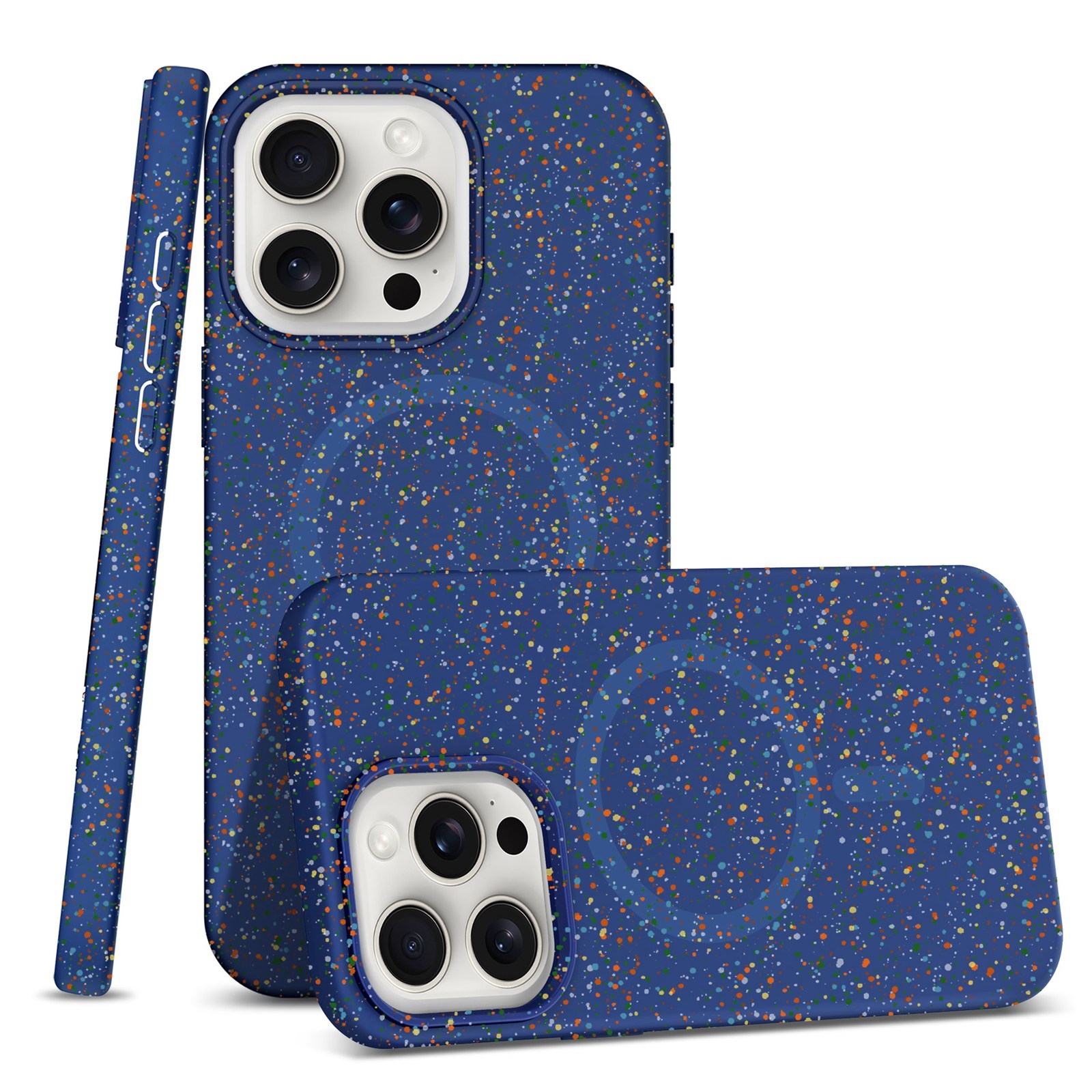 For iPhone 15 Pro Colorful Frosted Magsafe PC Hybrid TPU Phone Case(Blue) For iPhone 15 Pro Colorful Frosted Magsafe PC Hybrid TPU Phone Case(Blue)