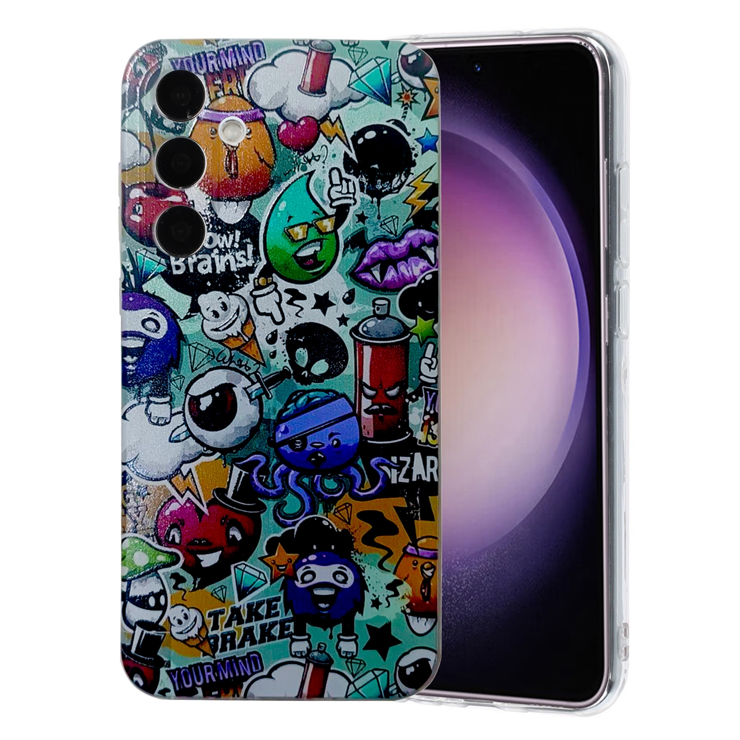 For Samsung Galaxy S23 FE 5G Colored Drawing Pattern TPU Phone Case(Graffiti) For Samsung Galaxy S23 FE 5G Colored Drawing Pattern TPU Phone Case(Graffiti)