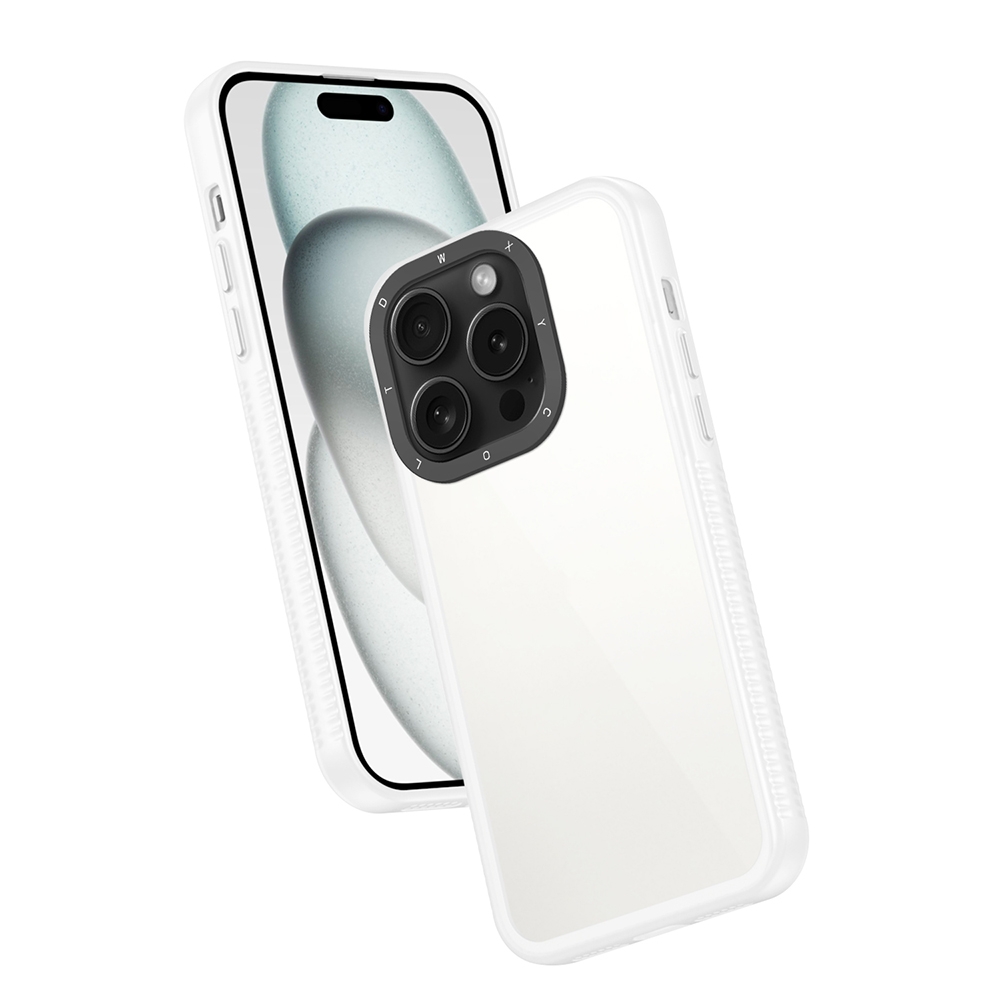 For iPhone 15 Pro Frame Two Color Lens Ring TPU Phone Case(Transparent) For iPhone 15 Pro Frame Two Color Lens Ring TPU Phone Case(Transparent)