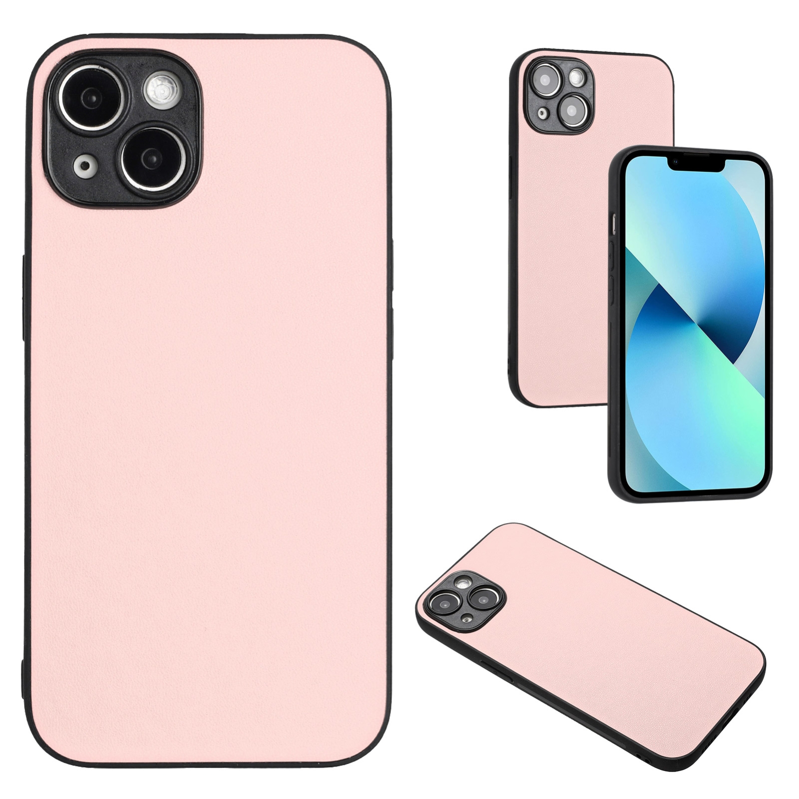For iPhone 14 R20 Leather Pattern Phone Single Case(Pink) For iPhone 14 R20 Leather Pattern Phone Single Case(Pink)